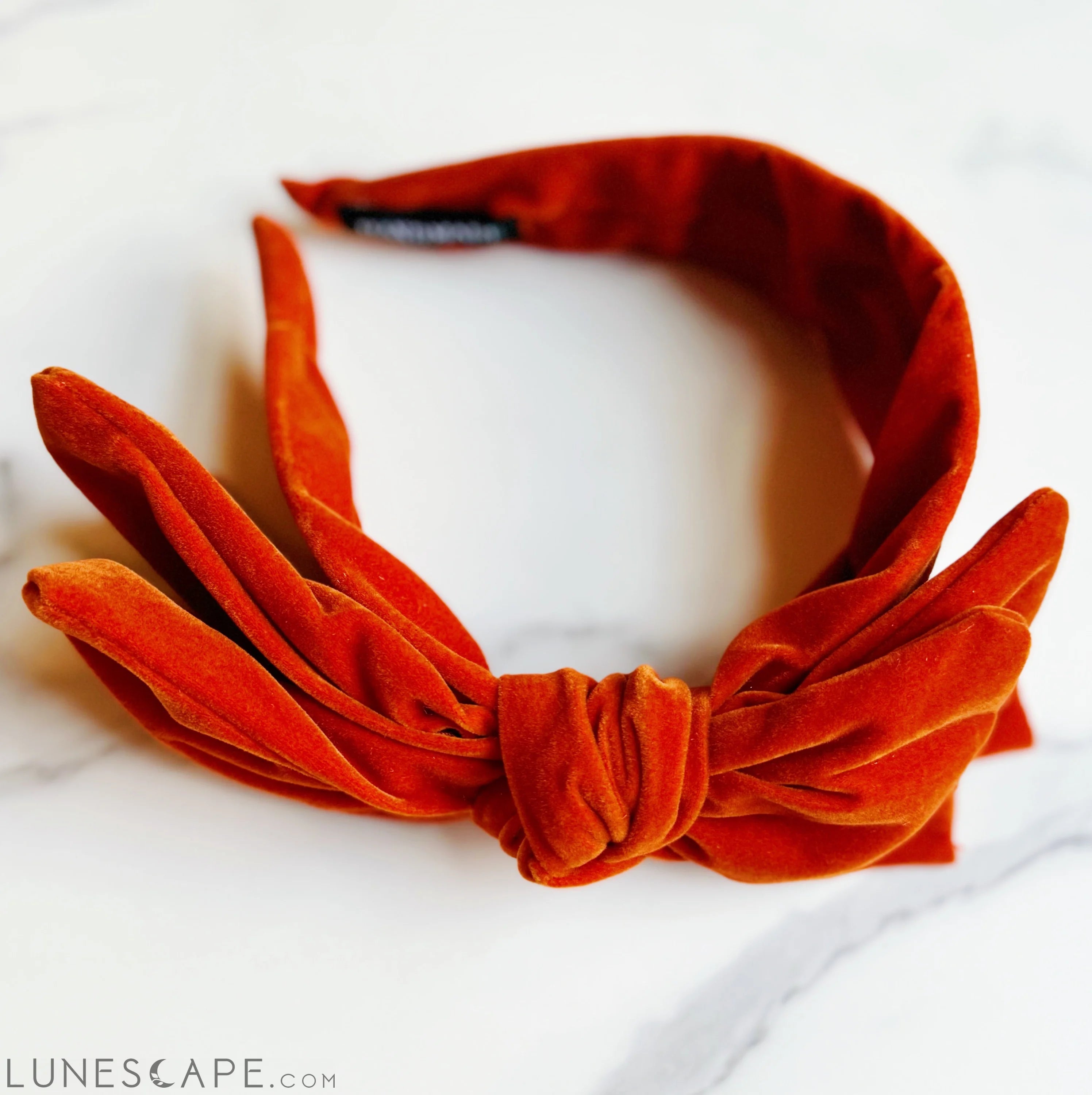 Structured Velvet Bow Headband LUNESCAPE