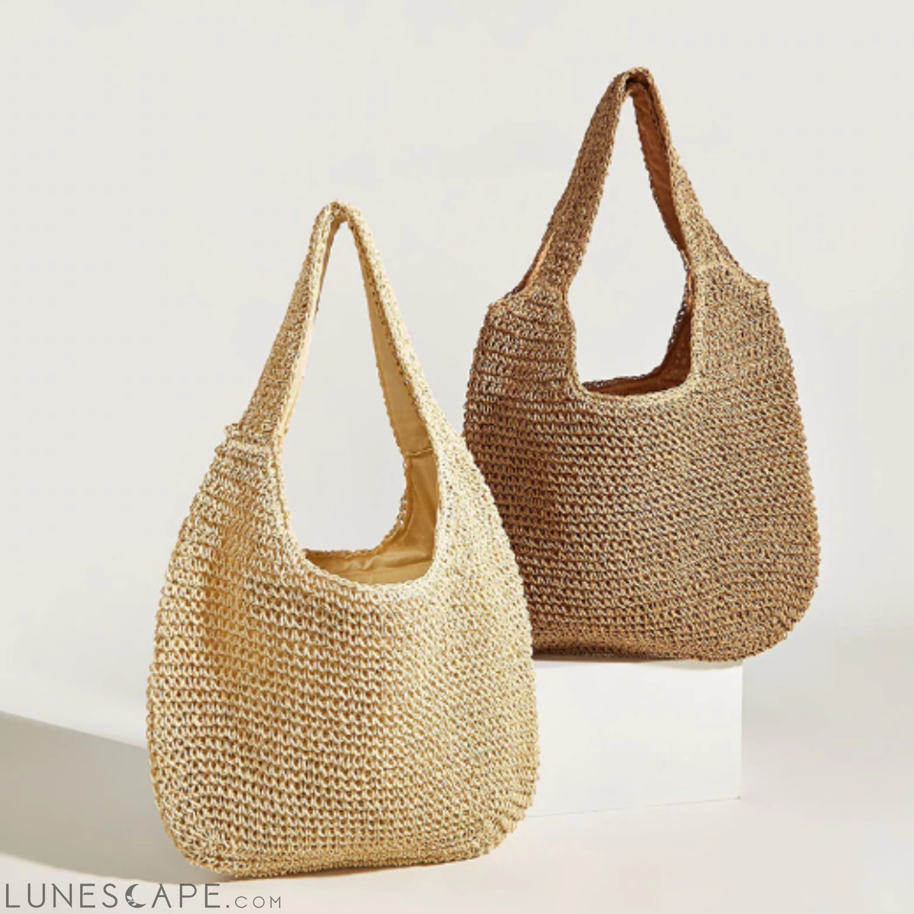 Summer Shoulder Straw Tote LUNESCAPE