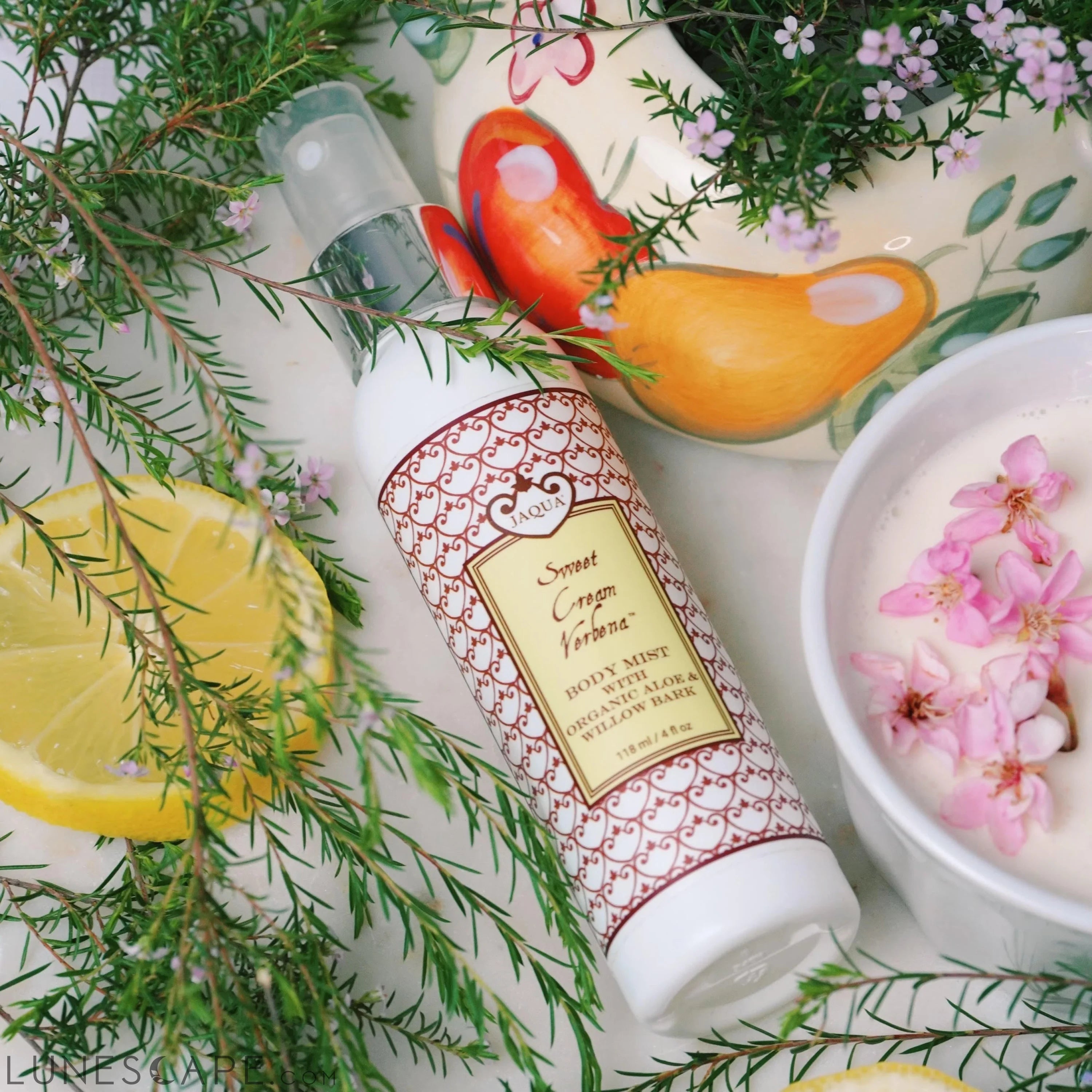 Sweet Cream Verbena Hydrating Body Mist With Organic Aloe & Willow Bark LUNESCAPE