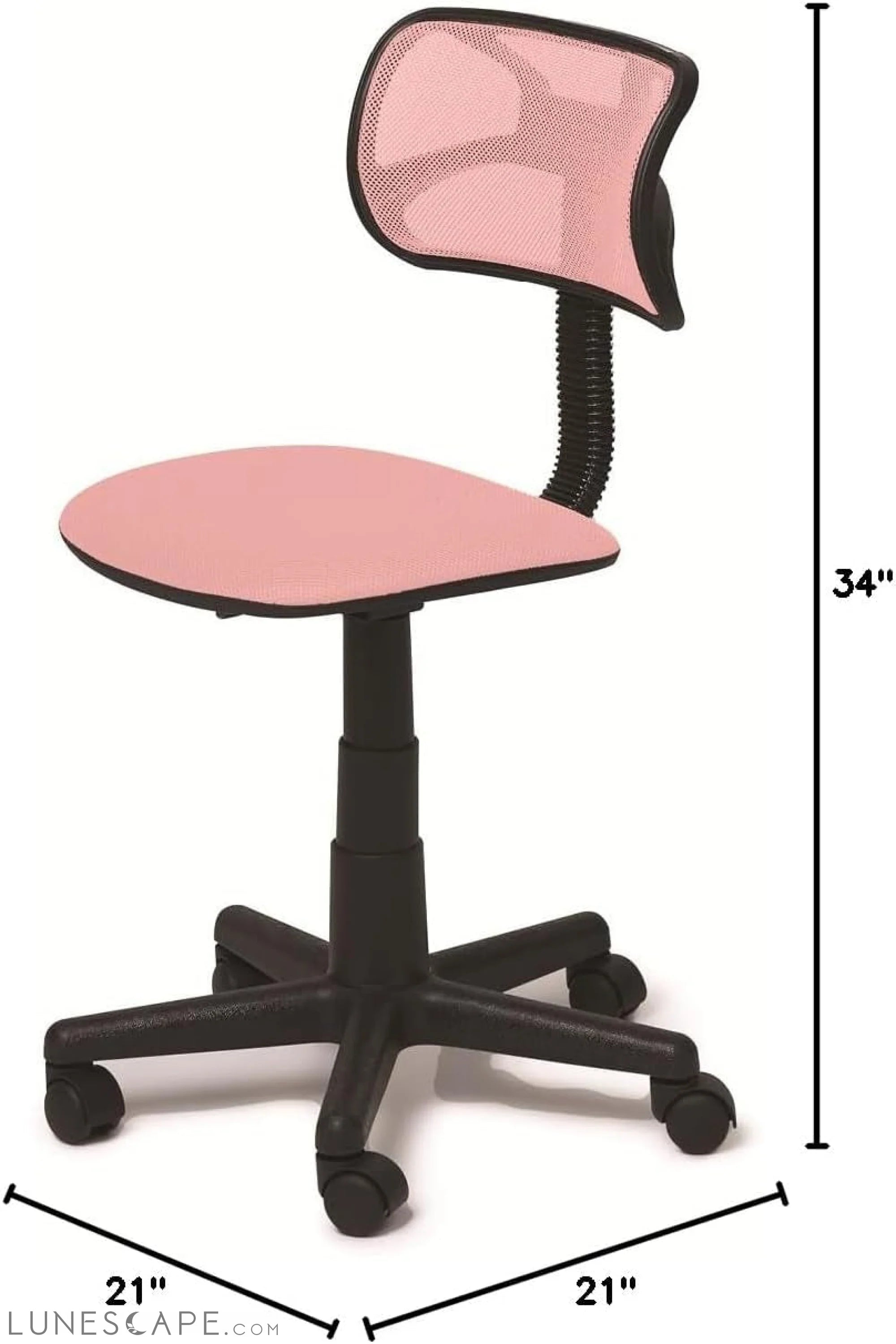 Swivel Mesh Desk Chair, Blush 21D X 21W X 34H In LUNESCAPE