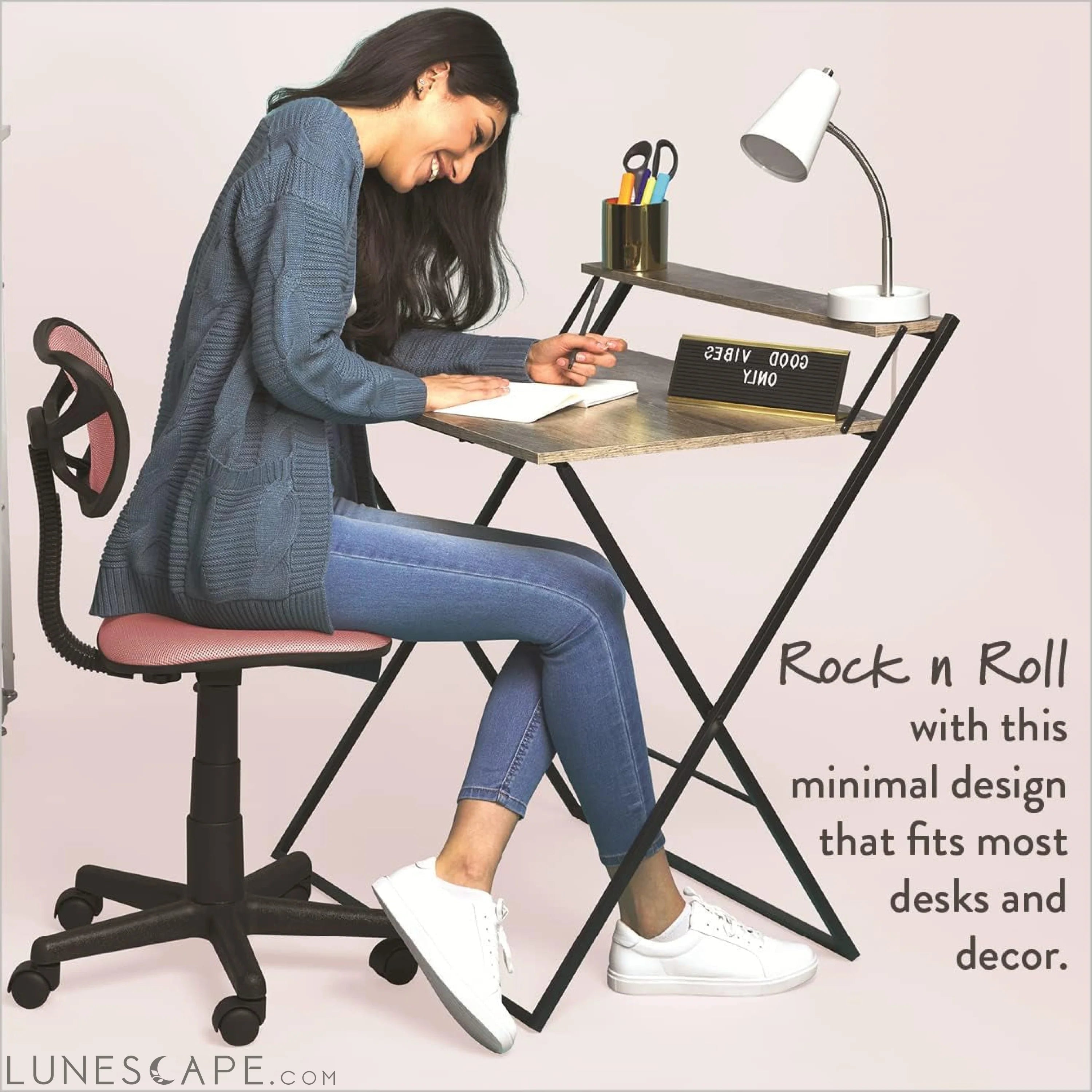 Swivel Mesh Desk Chair, Blush 21D X 21W X 34H In LUNESCAPE
