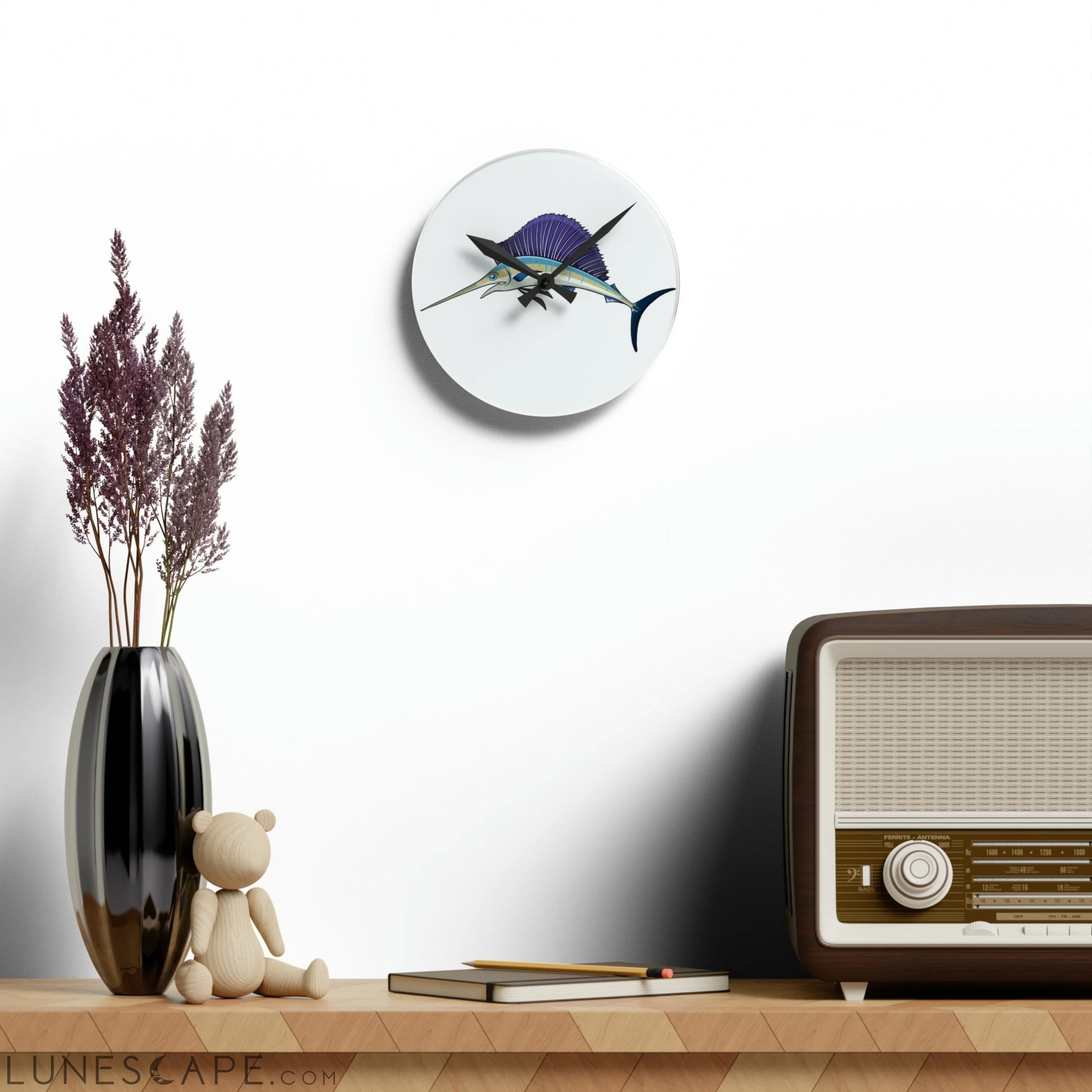 Swordfish Acrylic Wall Clock LUNESCAPE