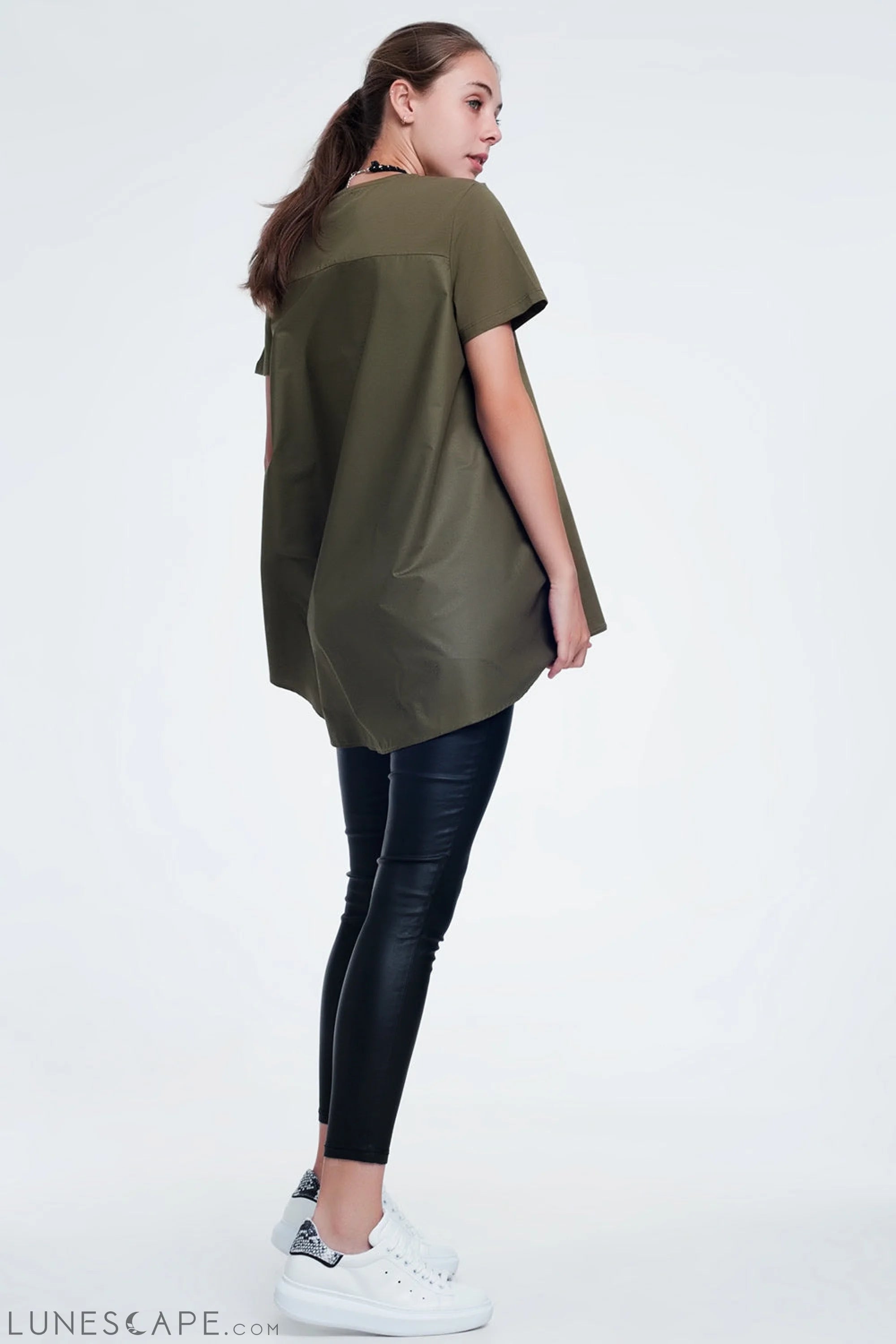 T-Shirt Dress in Khaki LUNESCAPE