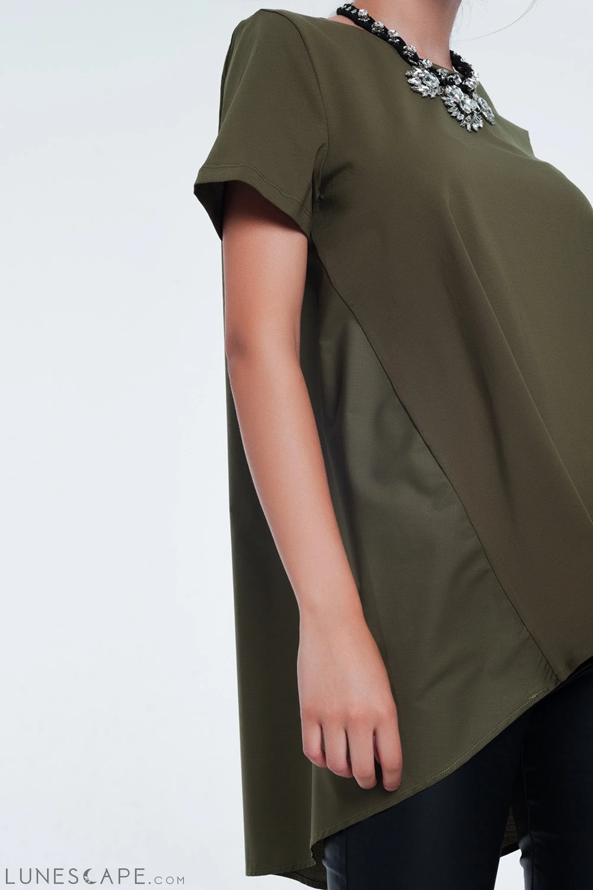 T-Shirt Dress in Khaki LUNESCAPE