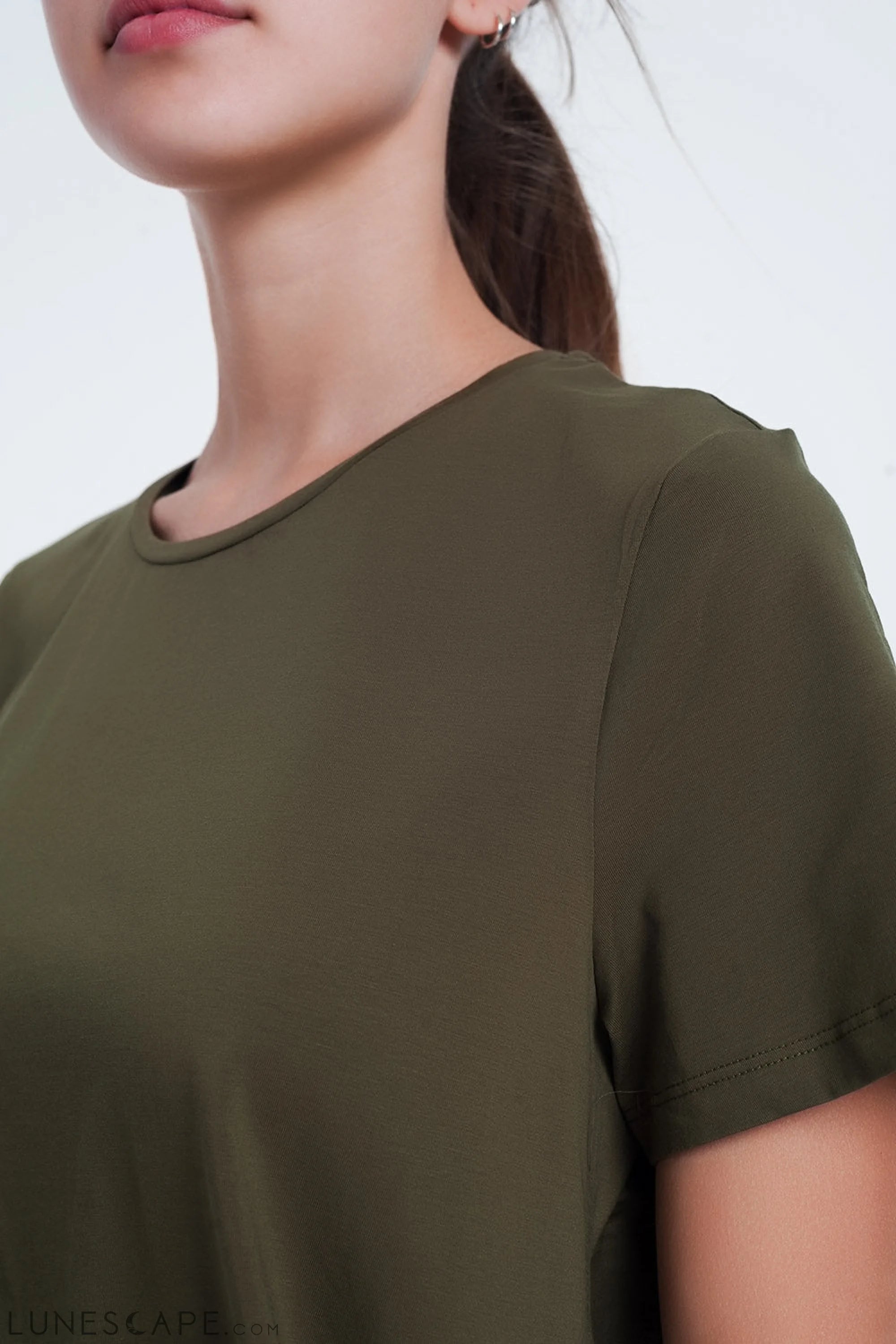 T-Shirt Dress in Khaki LUNESCAPE