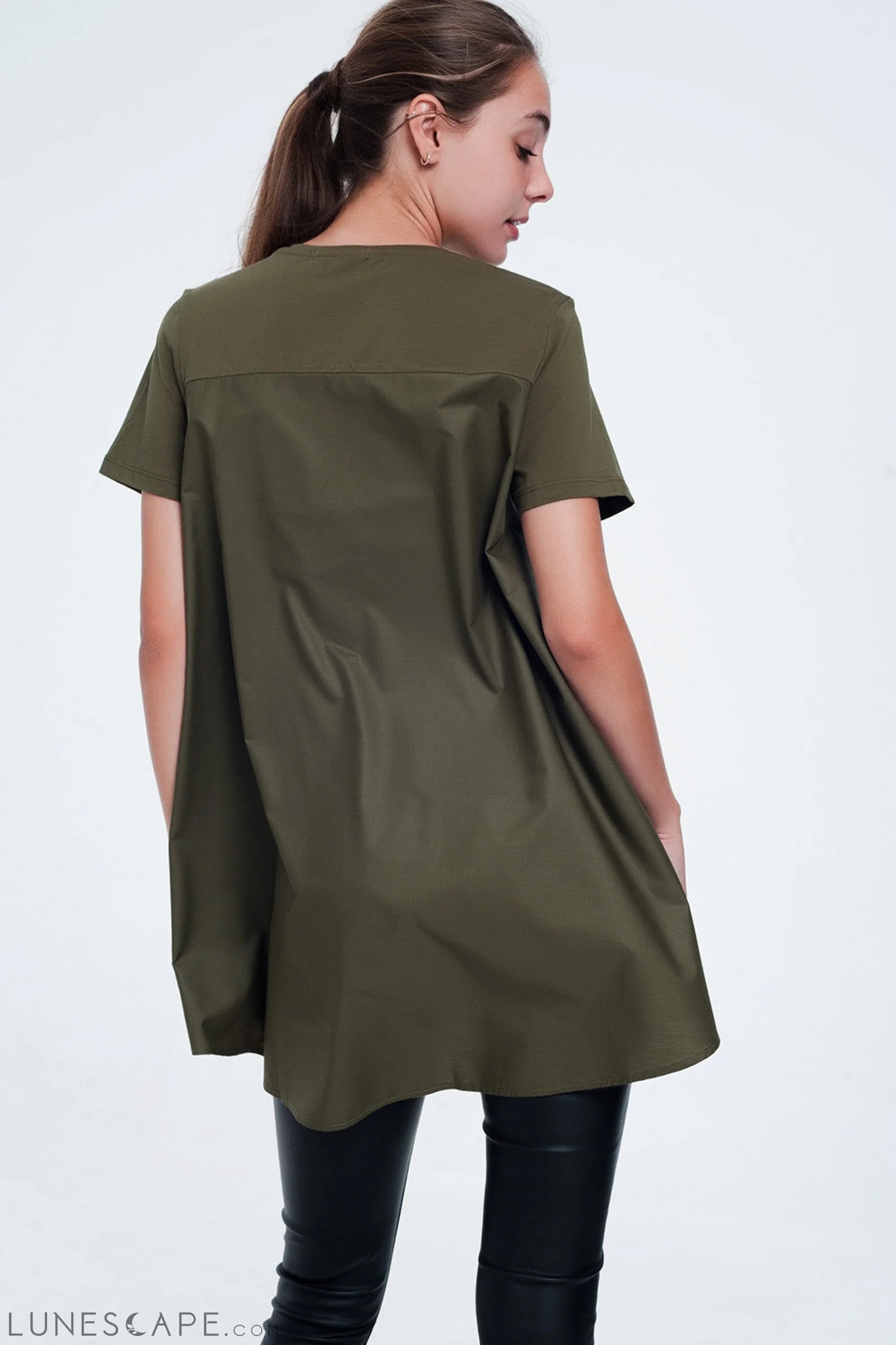 T-Shirt Dress in Khaki LUNESCAPE