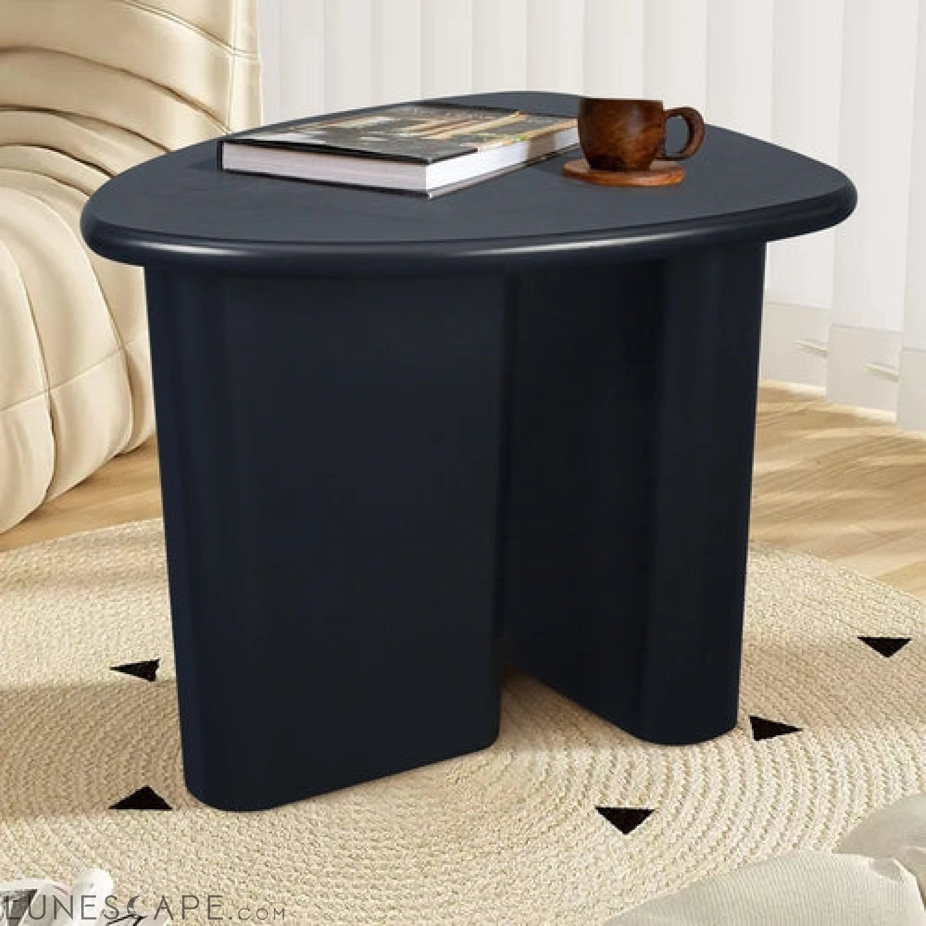 Tapered Tabletop Side Table(BLACK) LUNESCAPE