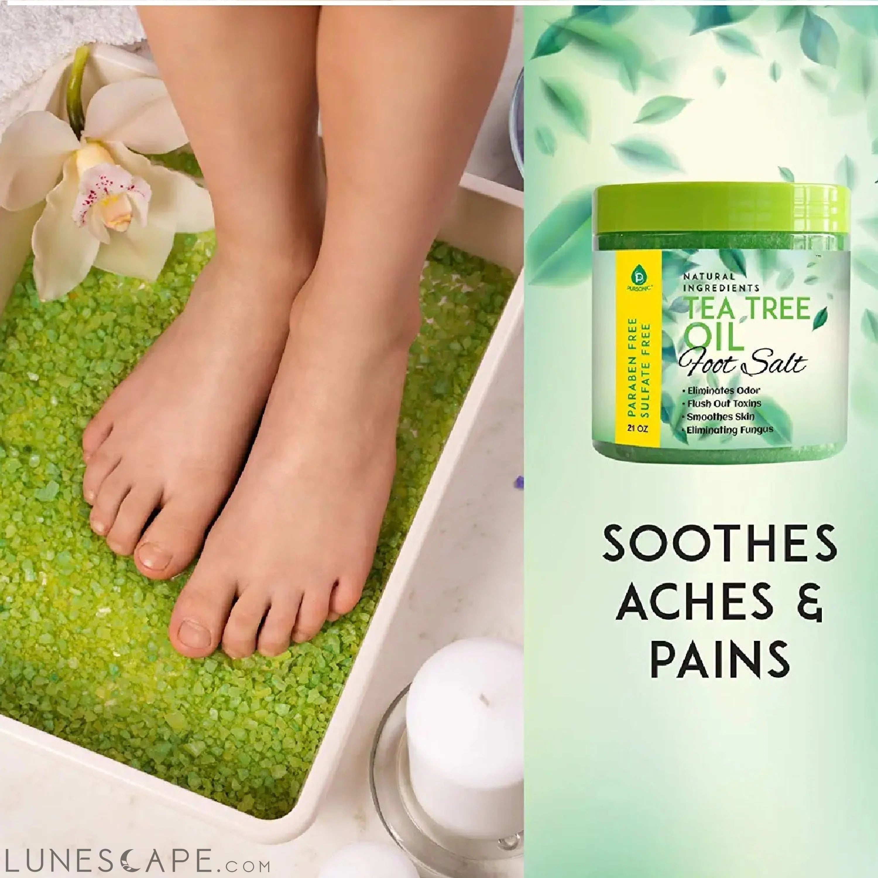 Tea Tree Oil Foot Salt 10 Oz LUNESCAPE