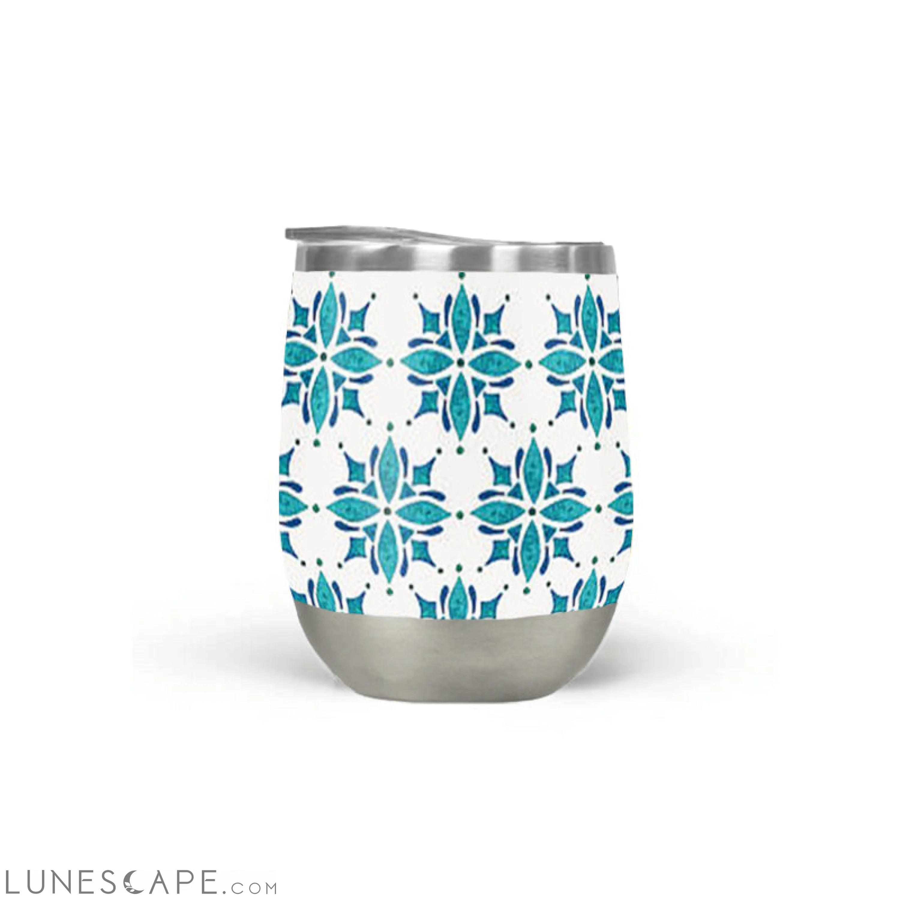 Teal Tile Wine Tumbler LUNESCAPE