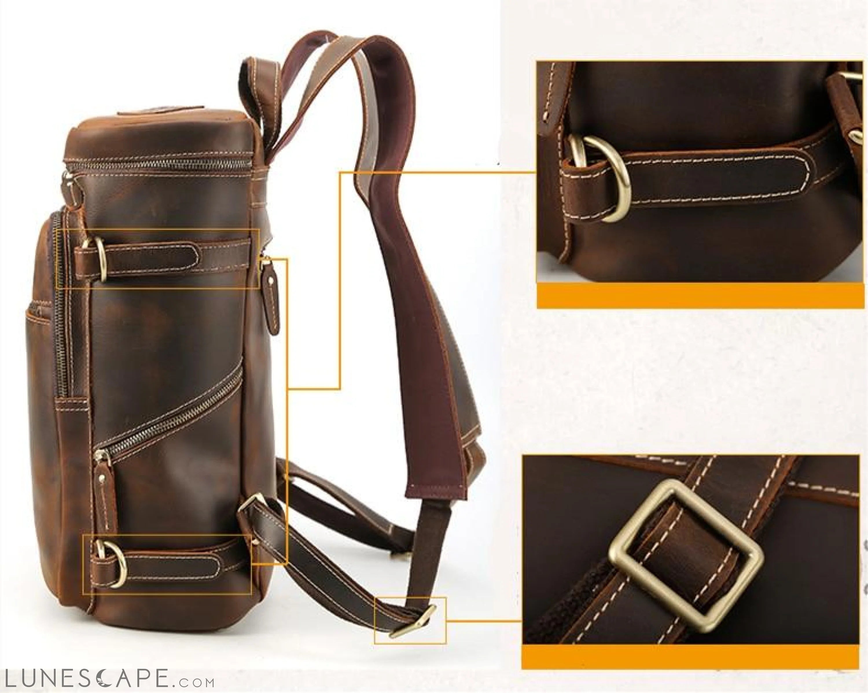 The Raoul Backpack | Handmade Vintage Leather Backpack LUNESCAPE