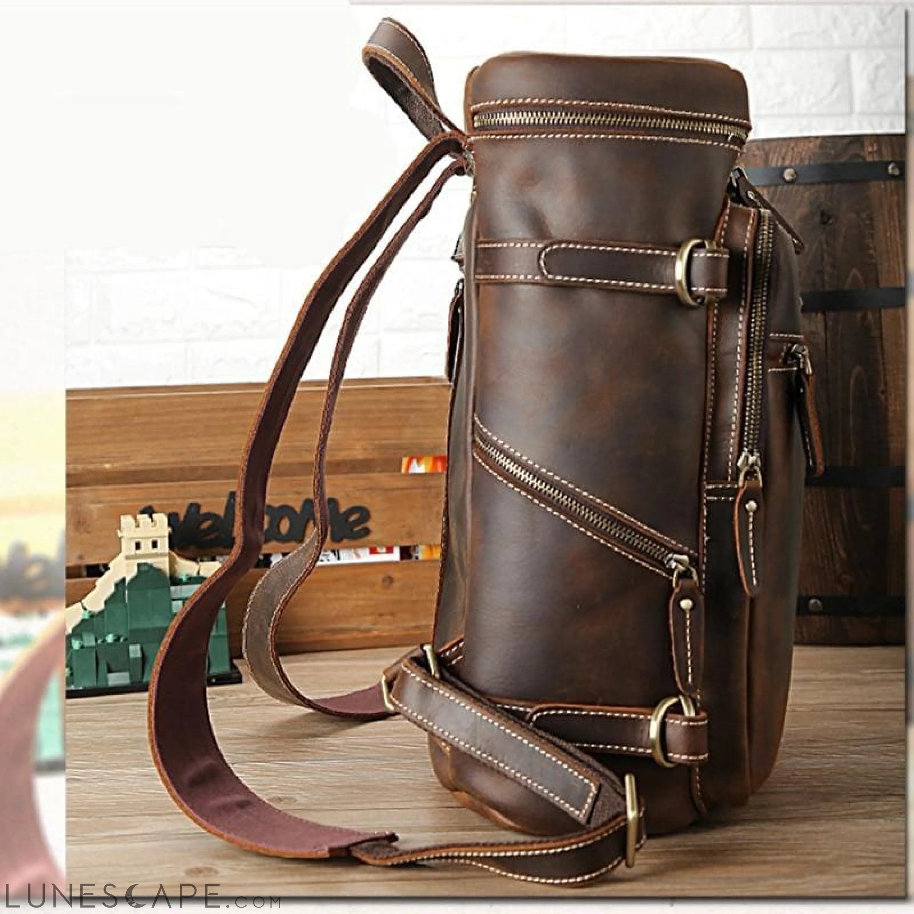 The Raoul Backpack | Handmade Vintage Leather Backpack LUNESCAPE