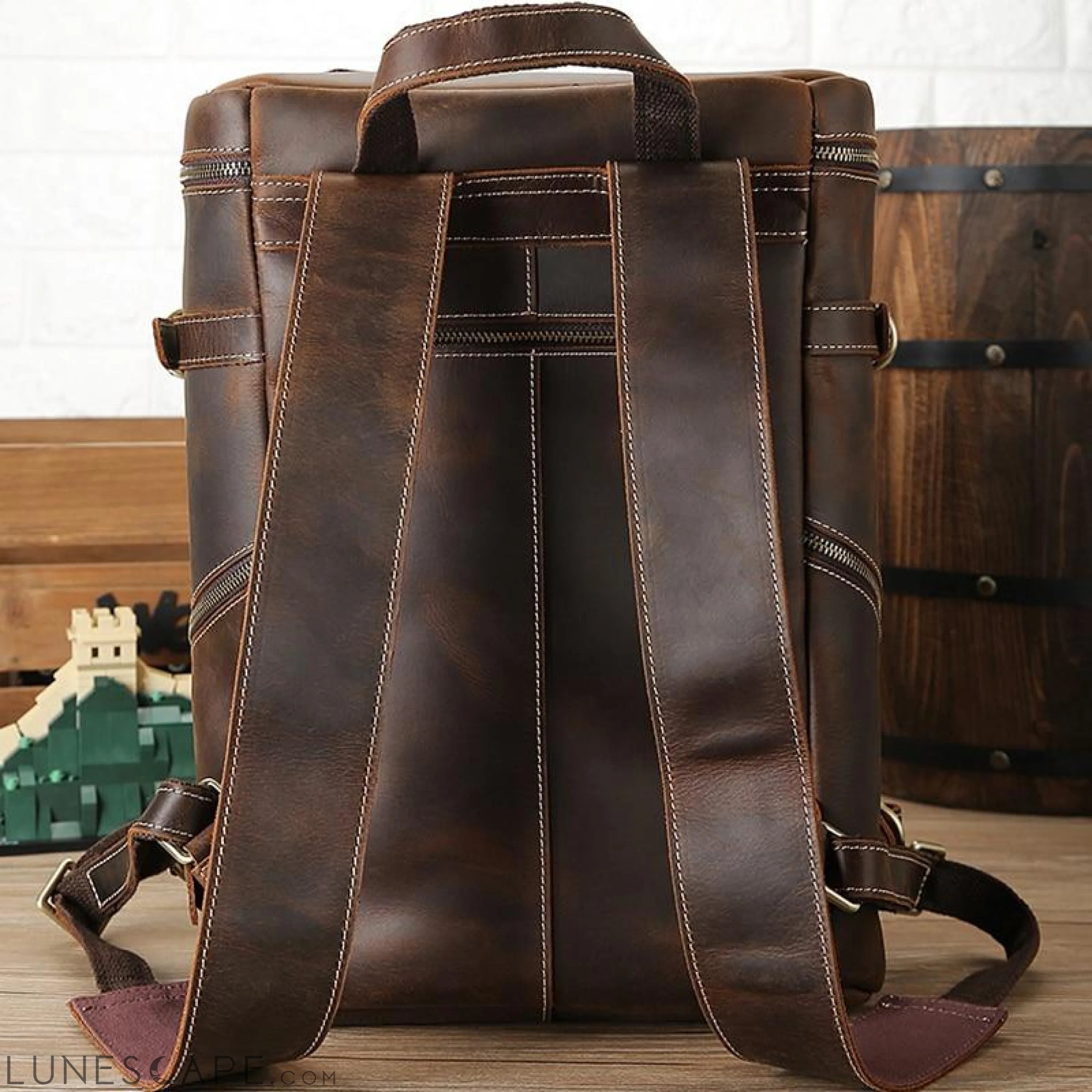 The Raoul Backpack | Handmade Vintage Leather Backpack LUNESCAPE