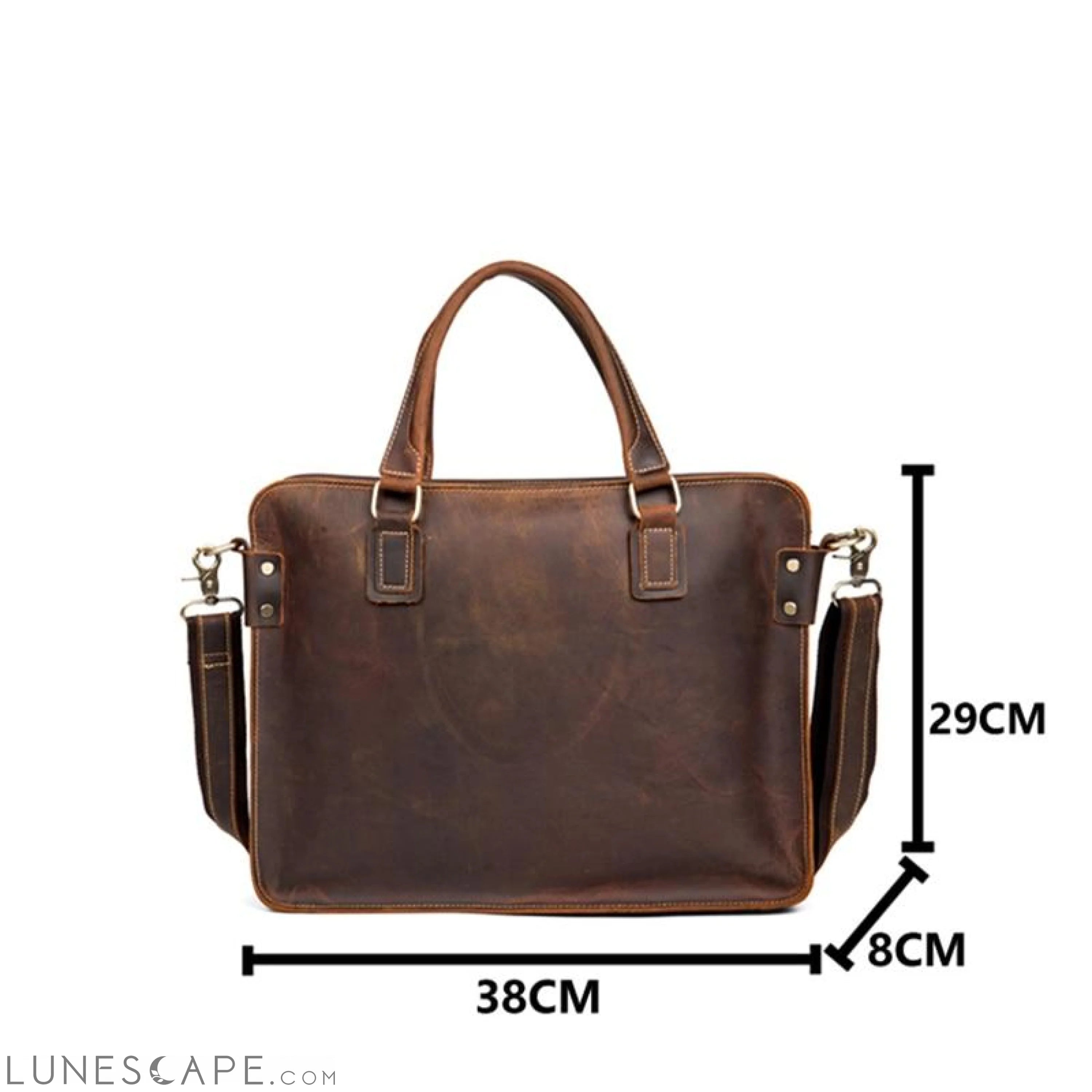 The Viggo Briefcase | Genuine Leather Messenger Bag LUNESCAPE