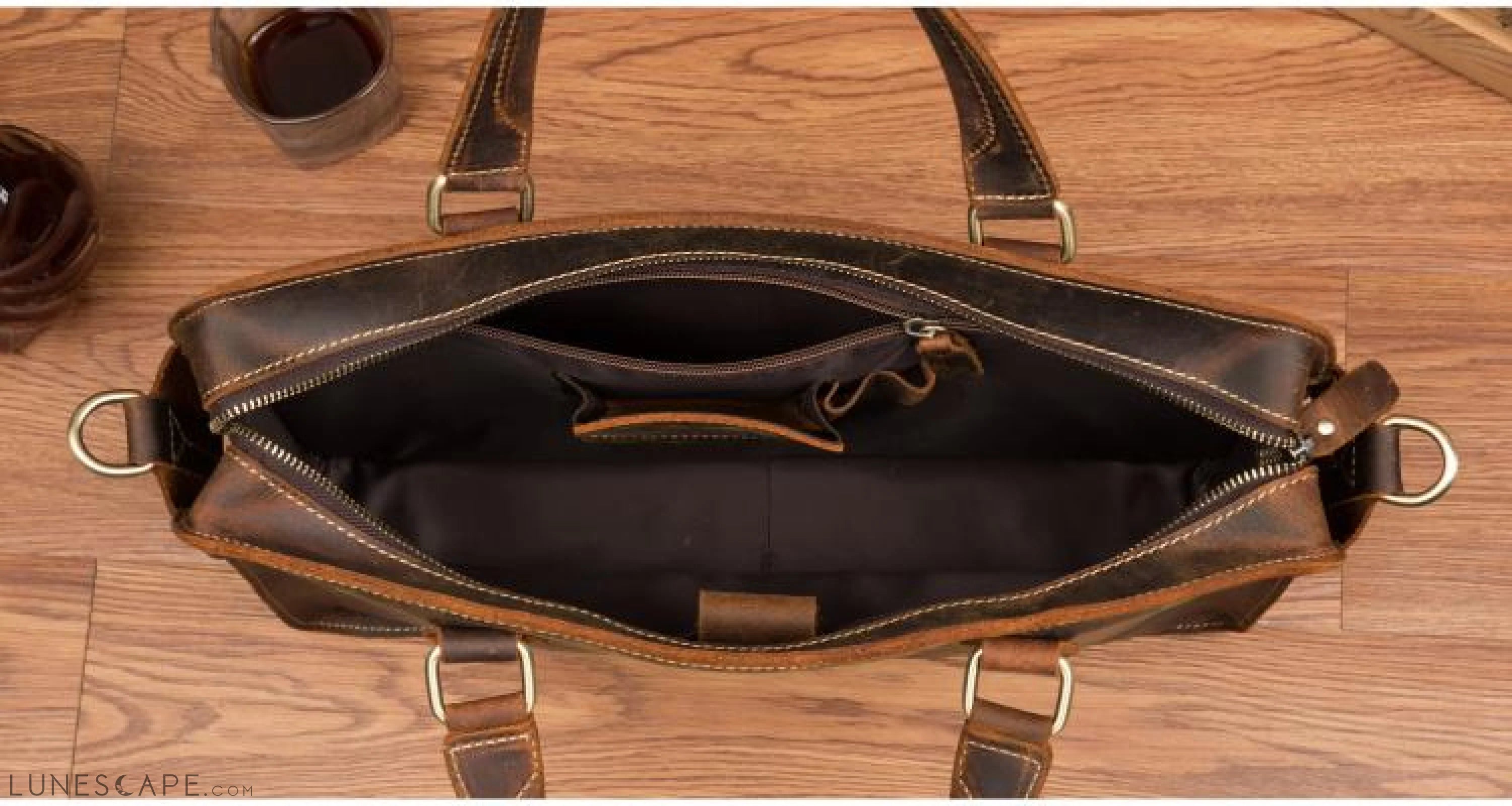 The Viggo Briefcase | Genuine Leather Messenger Bag LUNESCAPE
