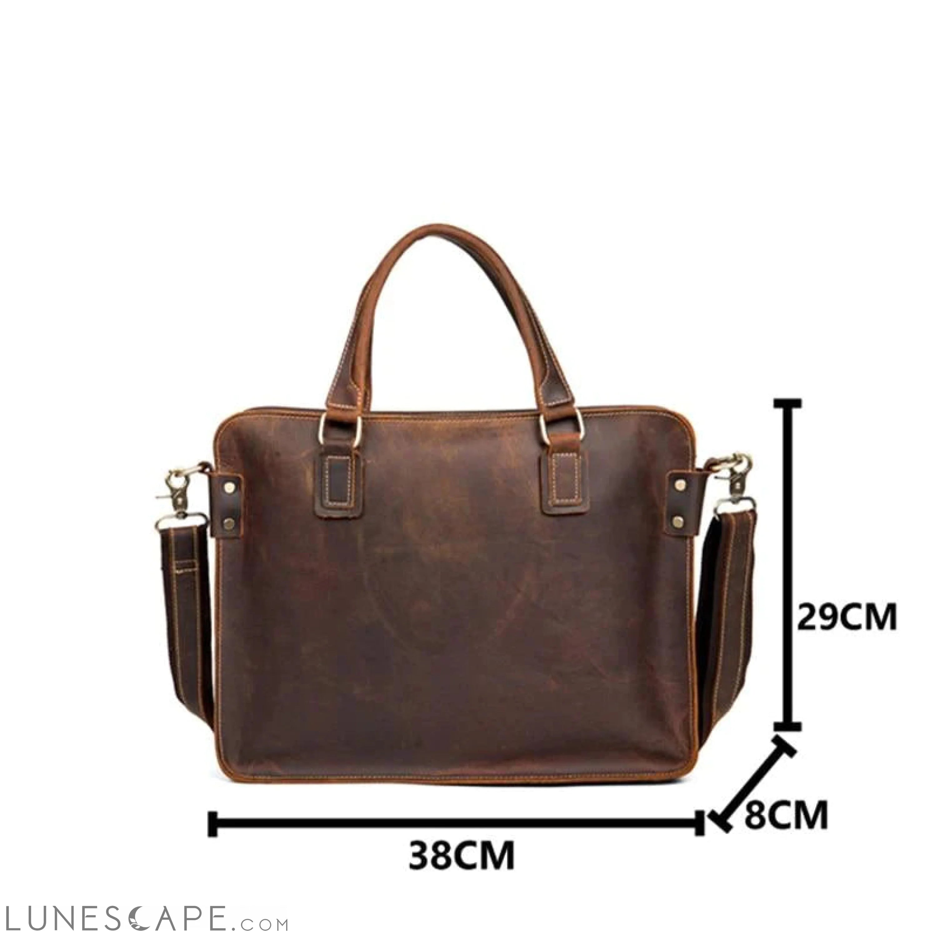 The Viggo Briefcase | Genuine Leather Messenger Bag LUNESCAPE