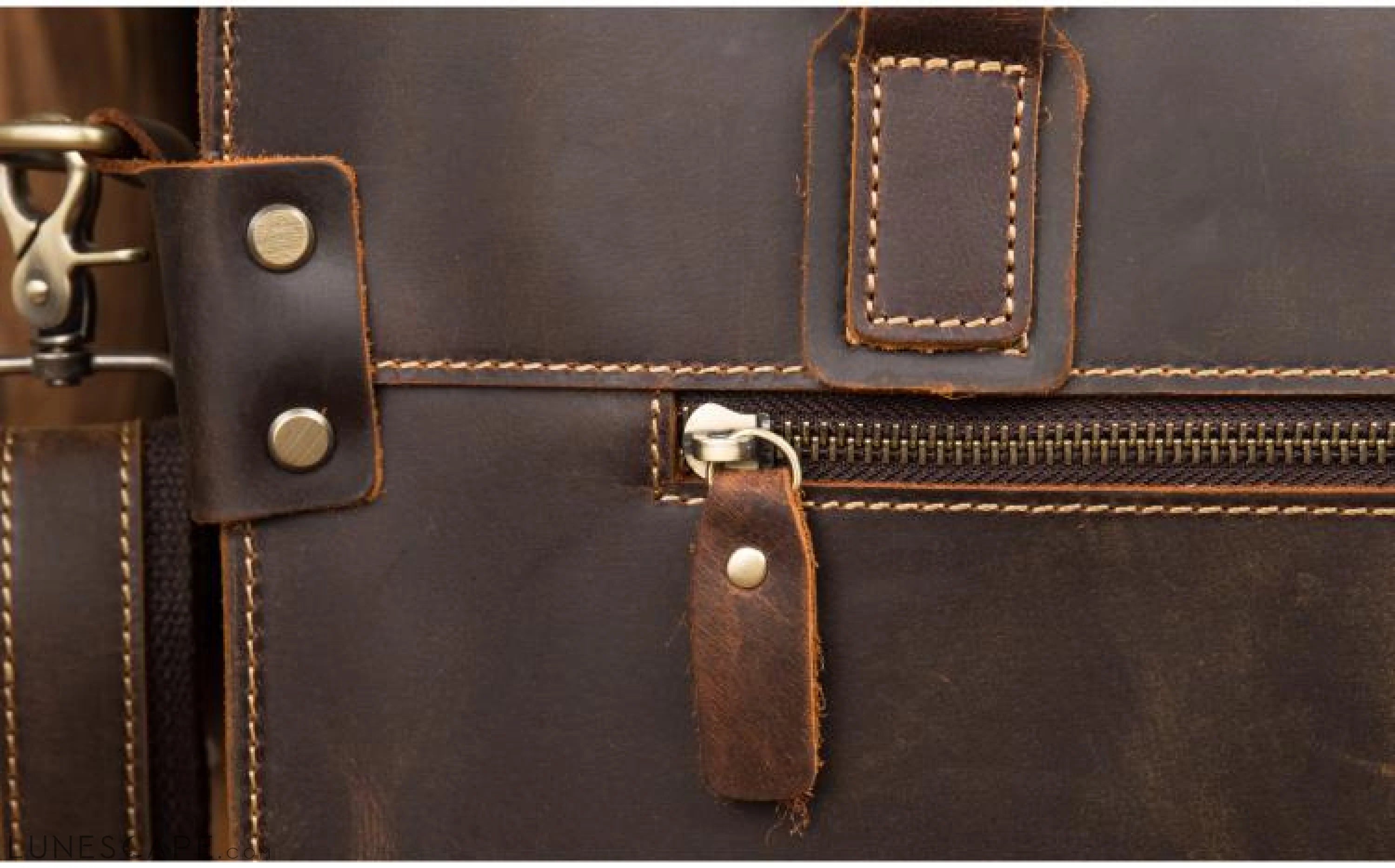 The Viggo Briefcase | Genuine Leather Messenger Bag LUNESCAPE