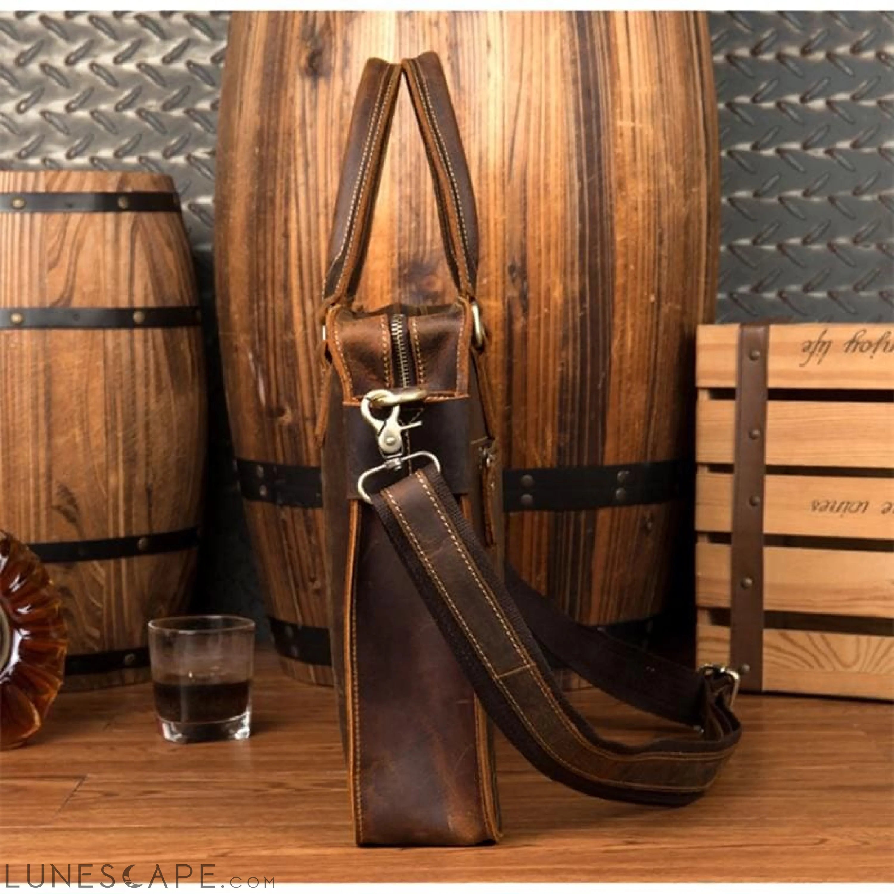 The Viggo Briefcase | Genuine Leather Messenger Bag LUNESCAPE