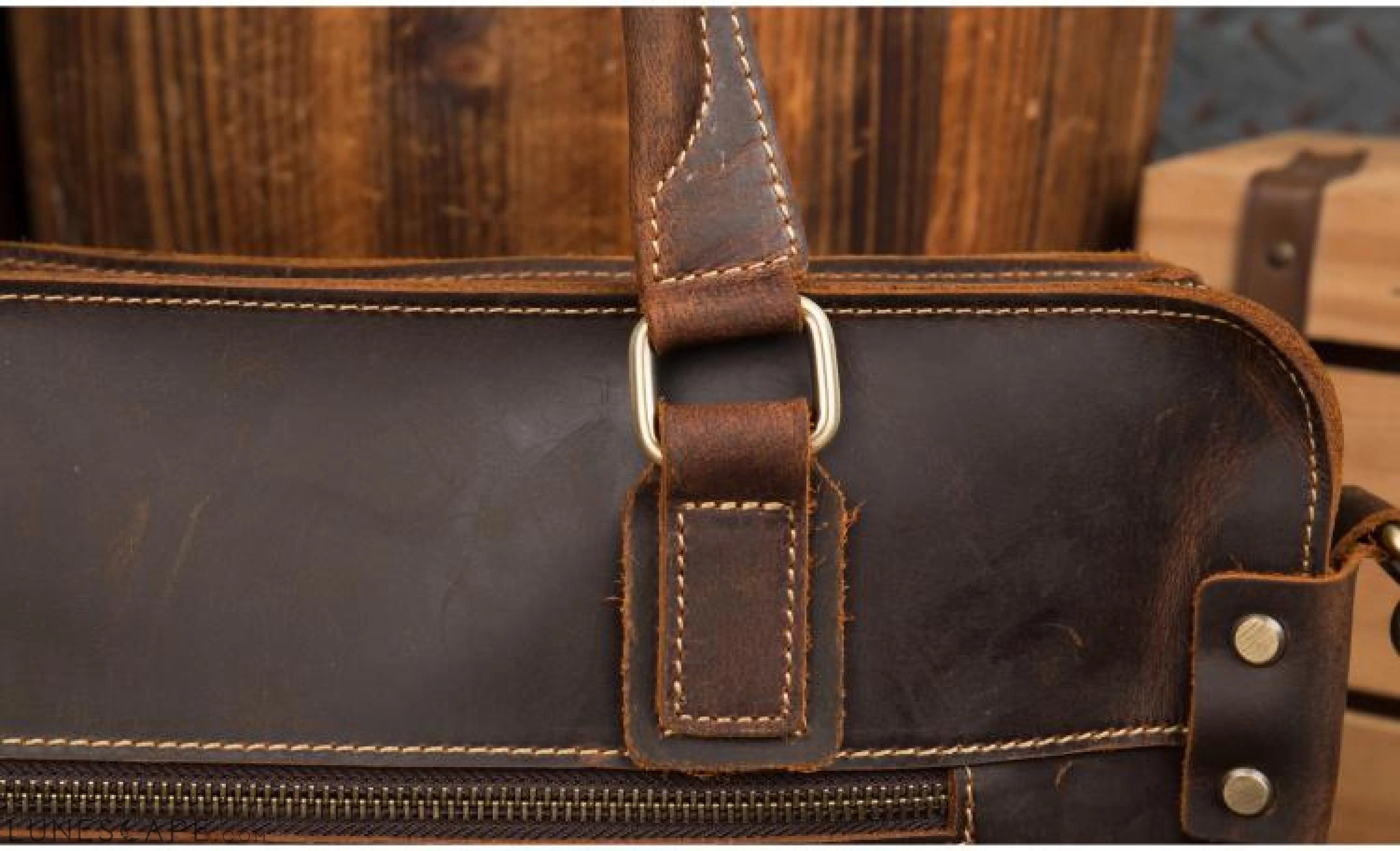 The Viggo Briefcase | Genuine Leather Messenger Bag LUNESCAPE