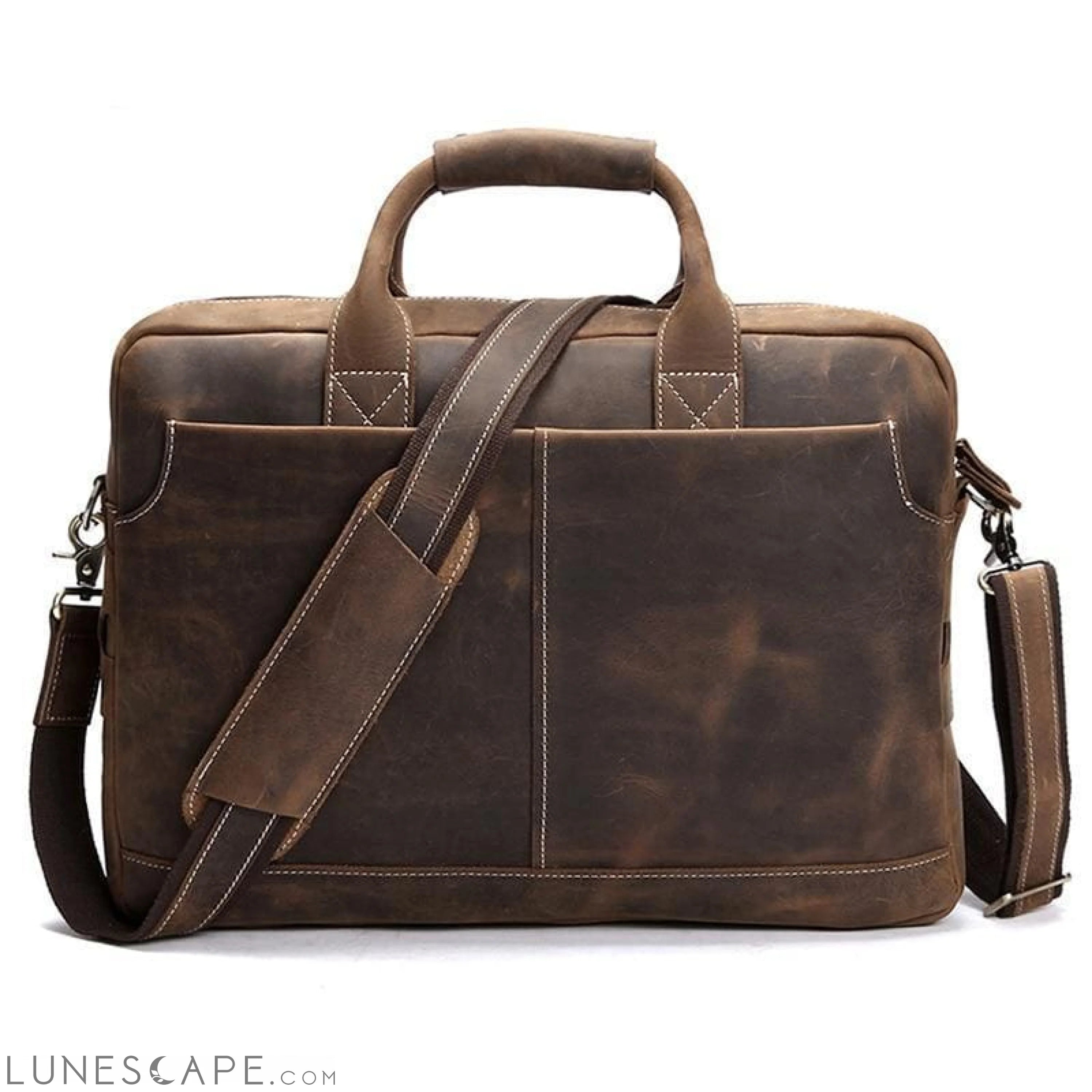 The Welch Briefcase | Vintage Leather Messenger Bag LUNESCAPE
