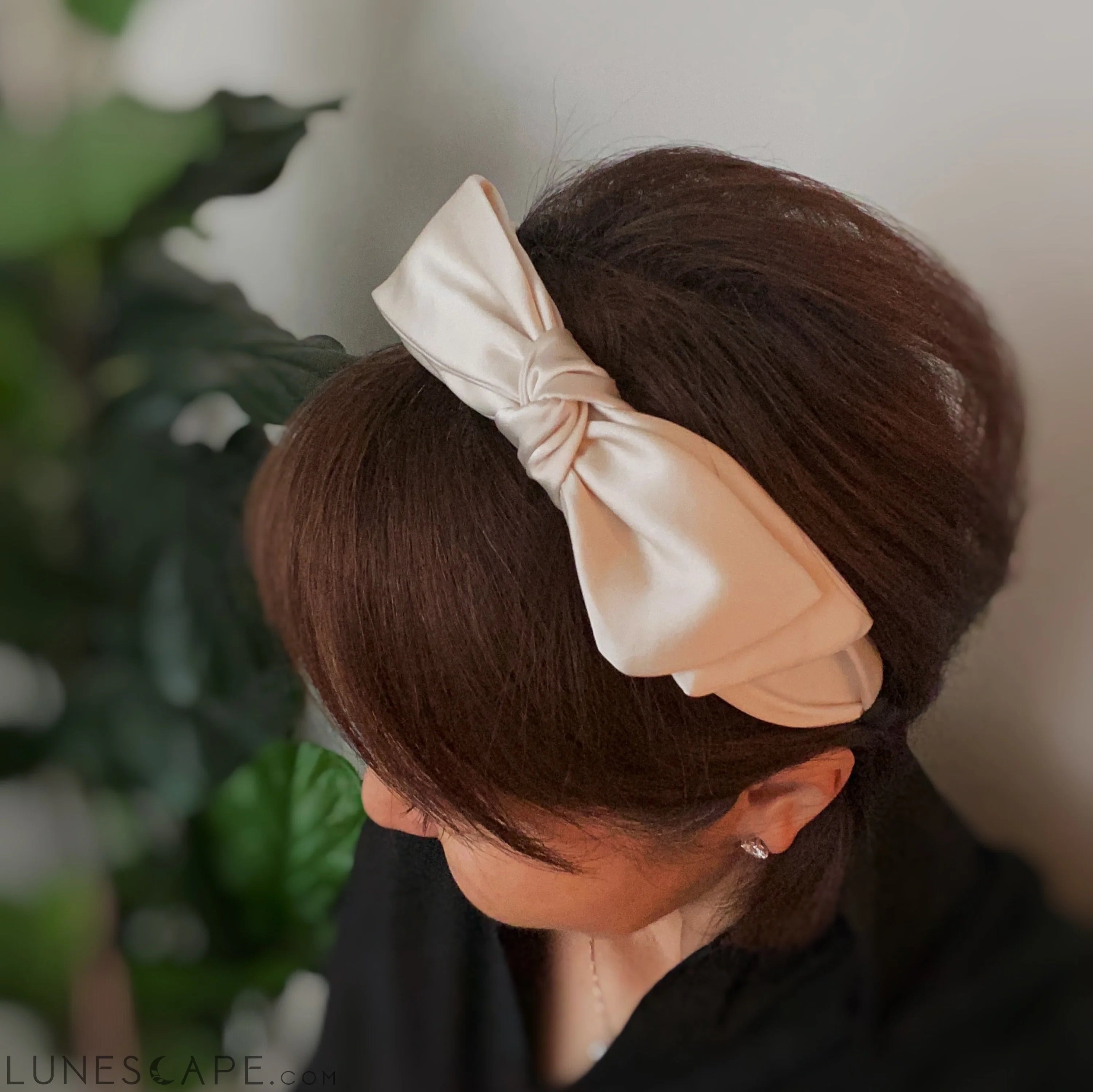 Tied Satin Side Bow Headband LUNESCAPE