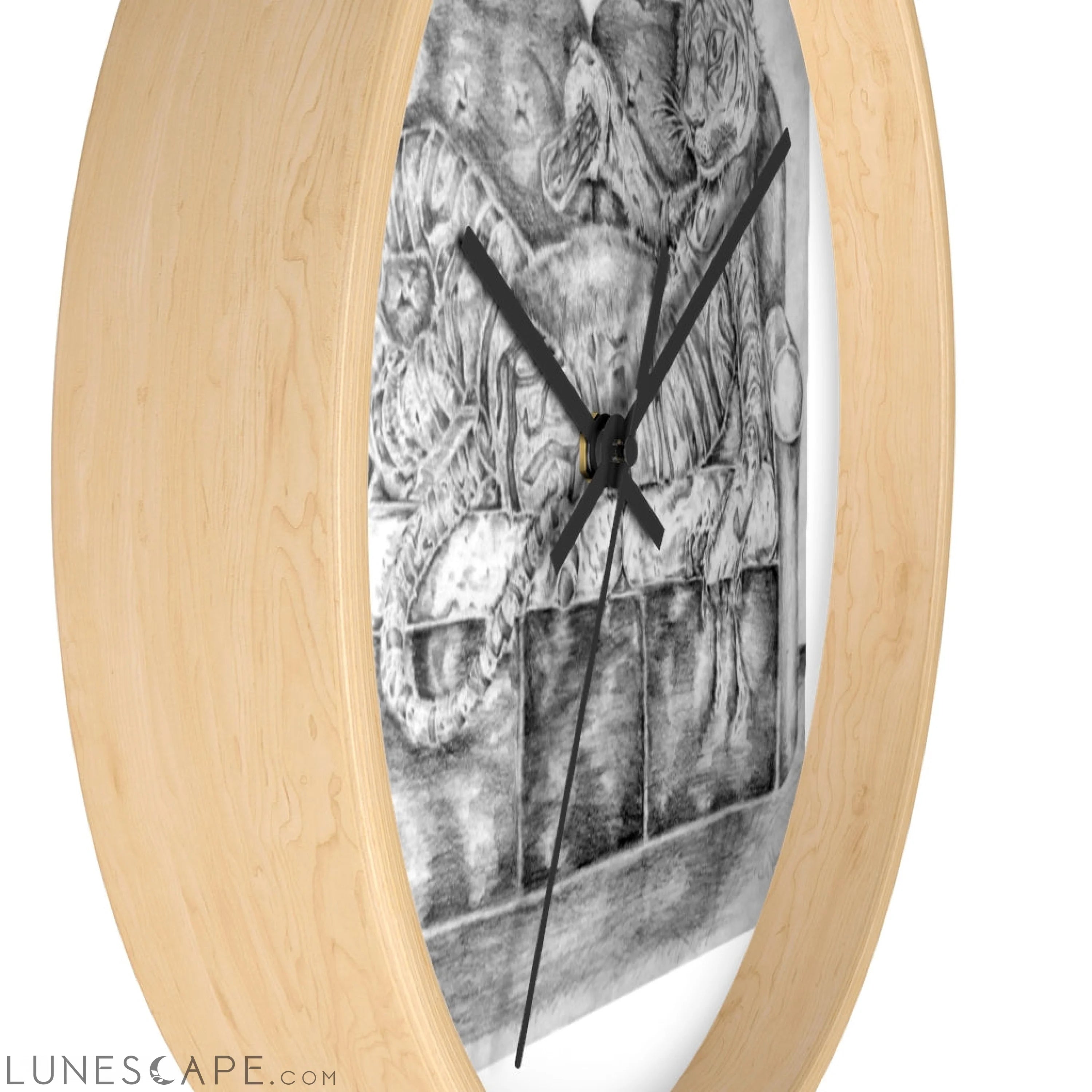 Tiger on a Couch Wall clock LUNESCAPE