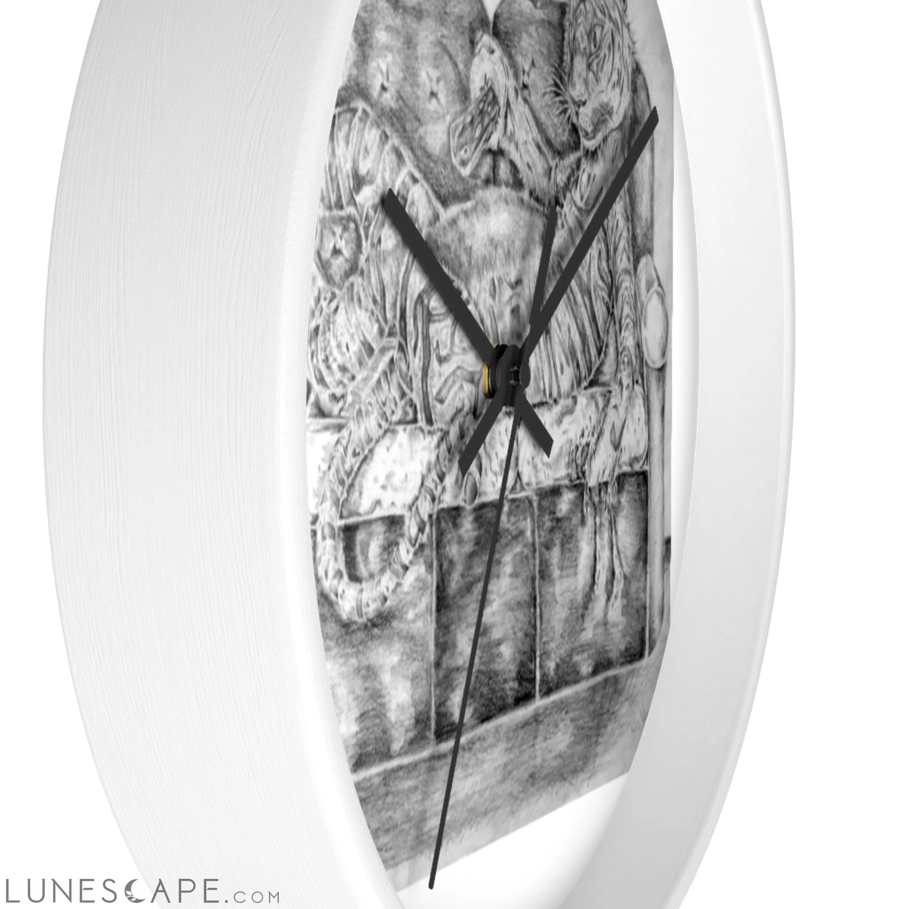 Tiger on a Couch Wall clock LUNESCAPE
