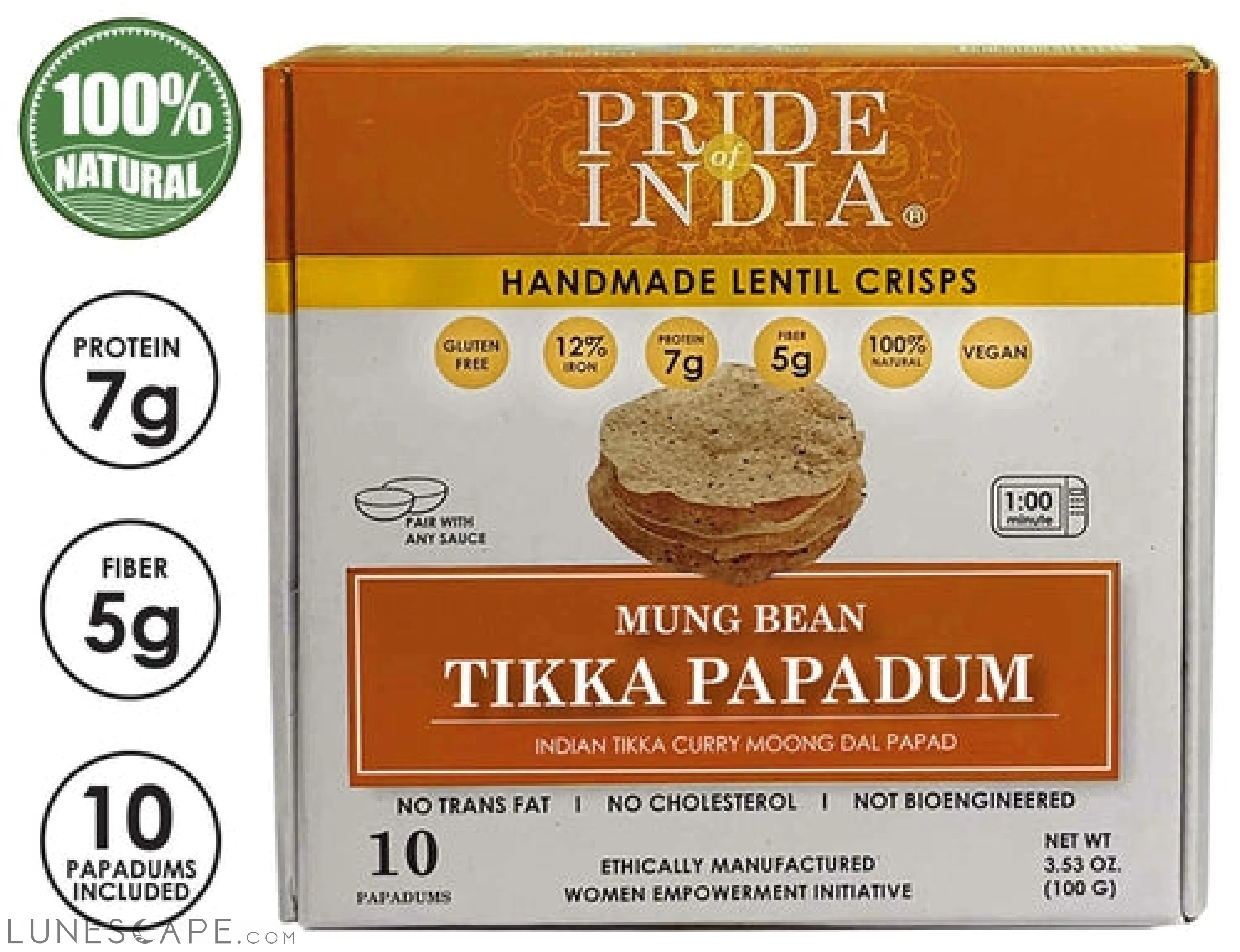 TIKKA CURRY MUNG BEAN PAPADUM LENTIL CRISP LUNESCAPE