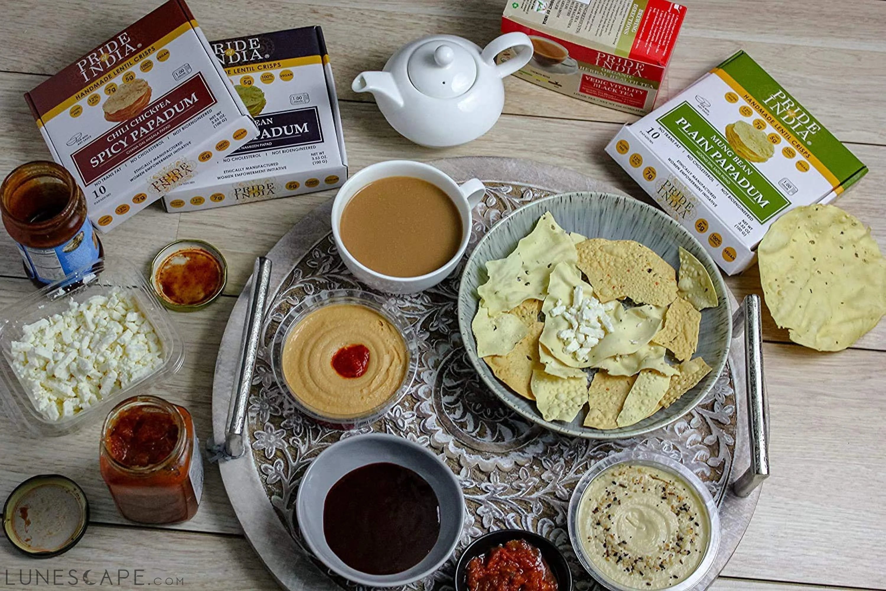TIKKA CURRY MUNG BEAN PAPADUM LENTIL CRISP LUNESCAPE