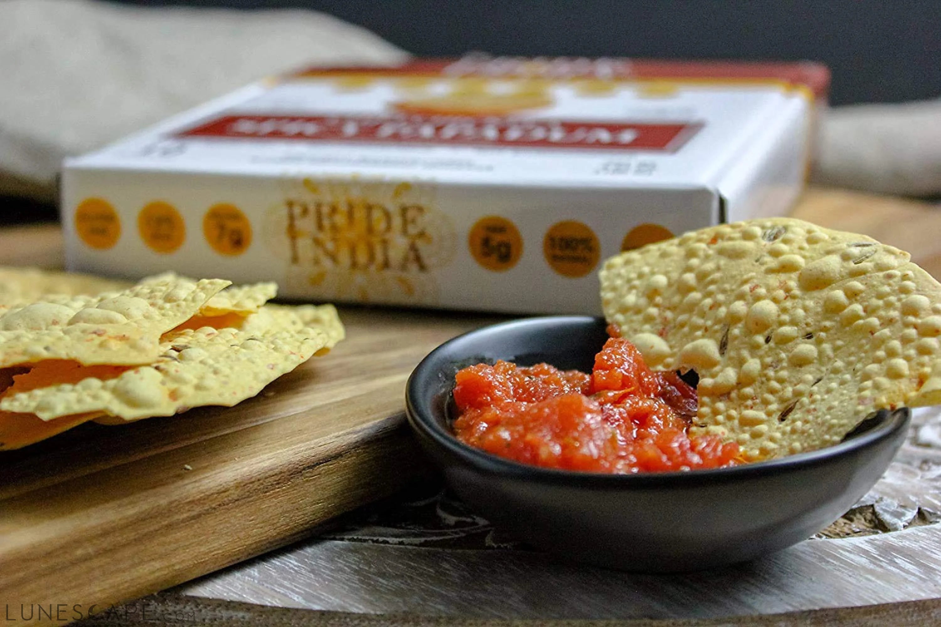 TIKKA CURRY MUNG BEAN PAPADUM LENTIL CRISP LUNESCAPE