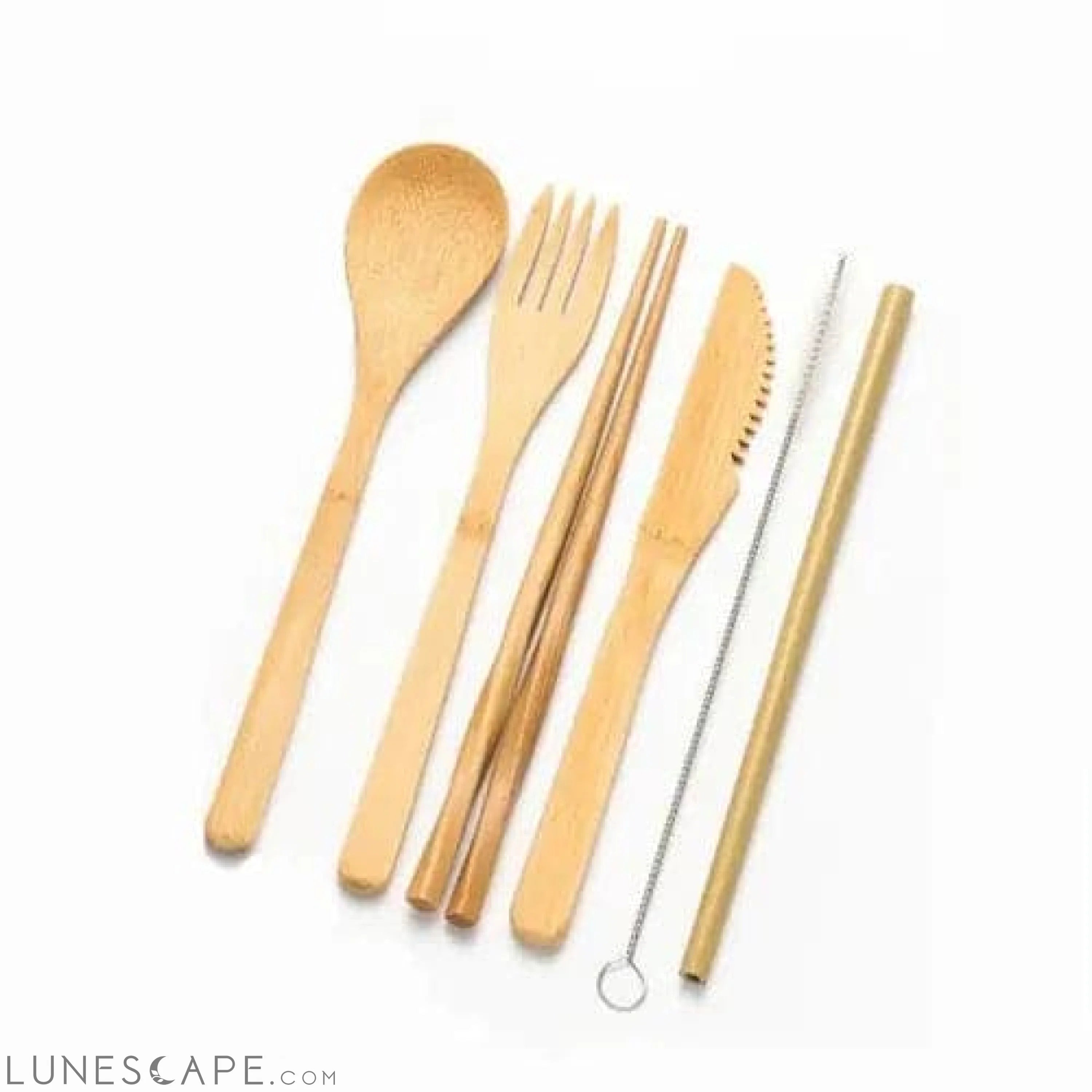 Travel-Friendly Bamboo Flatware Utensil Set LUNESCAPE