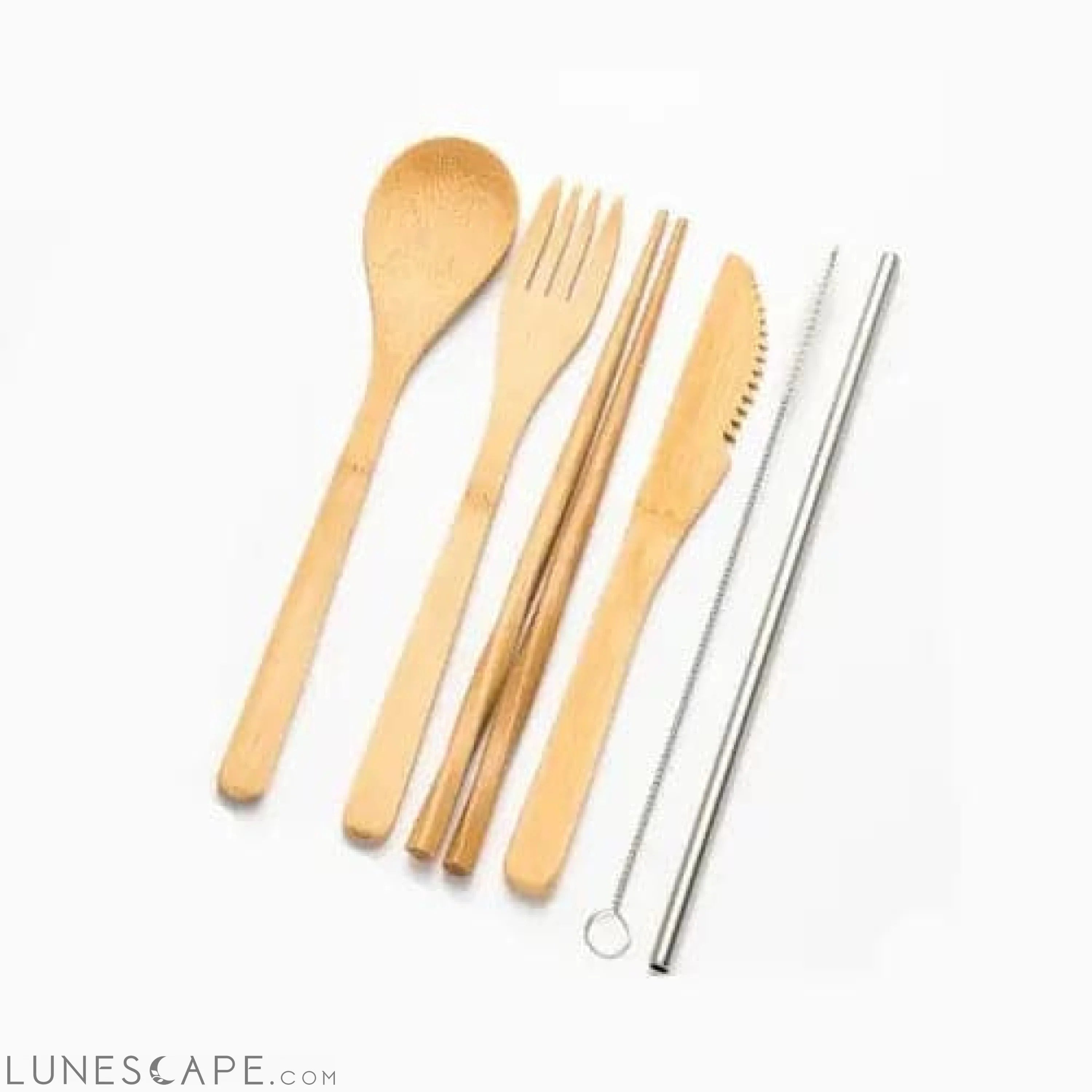 Travel-Friendly Bamboo Flatware Utensil Set LUNESCAPE