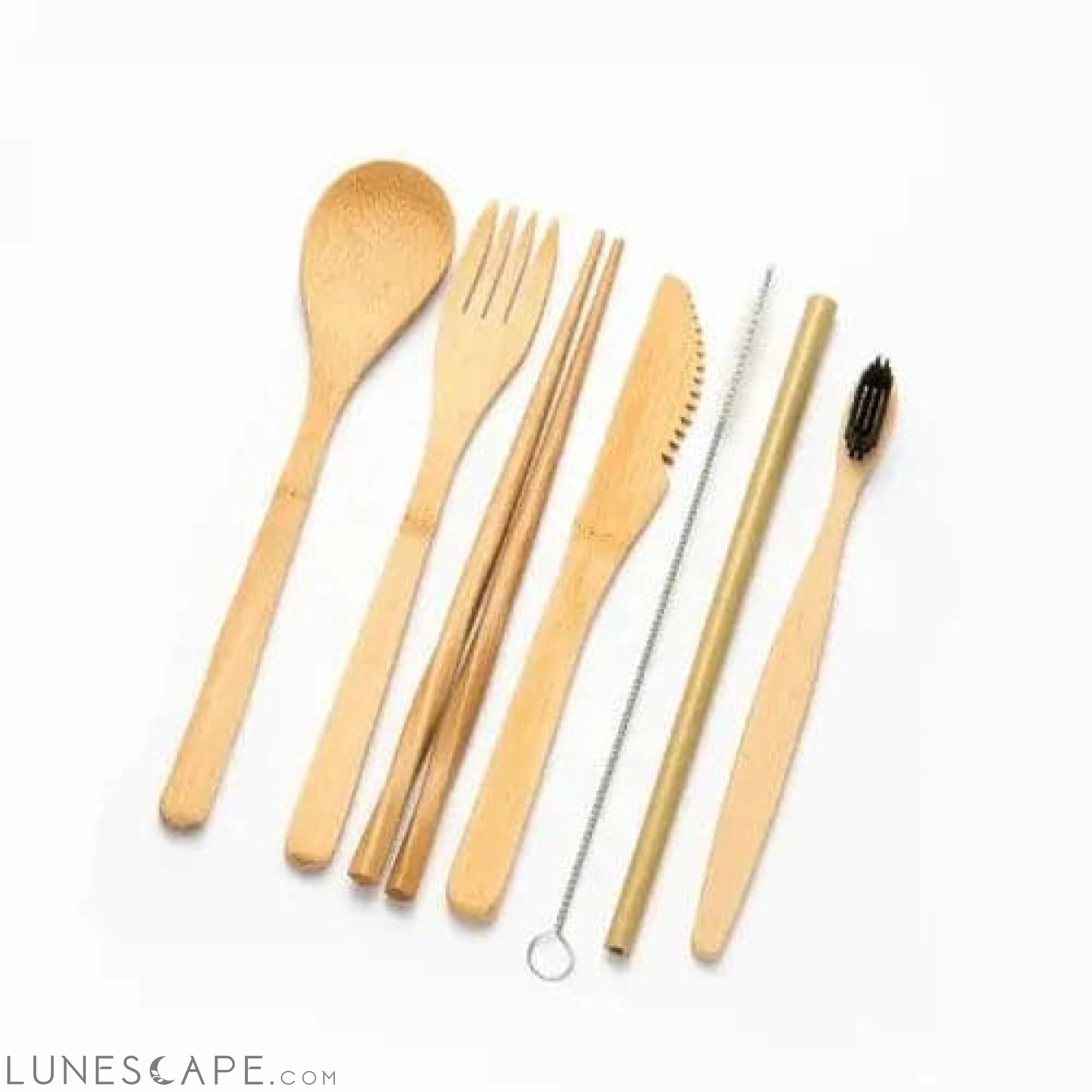 Travel-Friendly Bamboo Flatware Utensil Set LUNESCAPE
