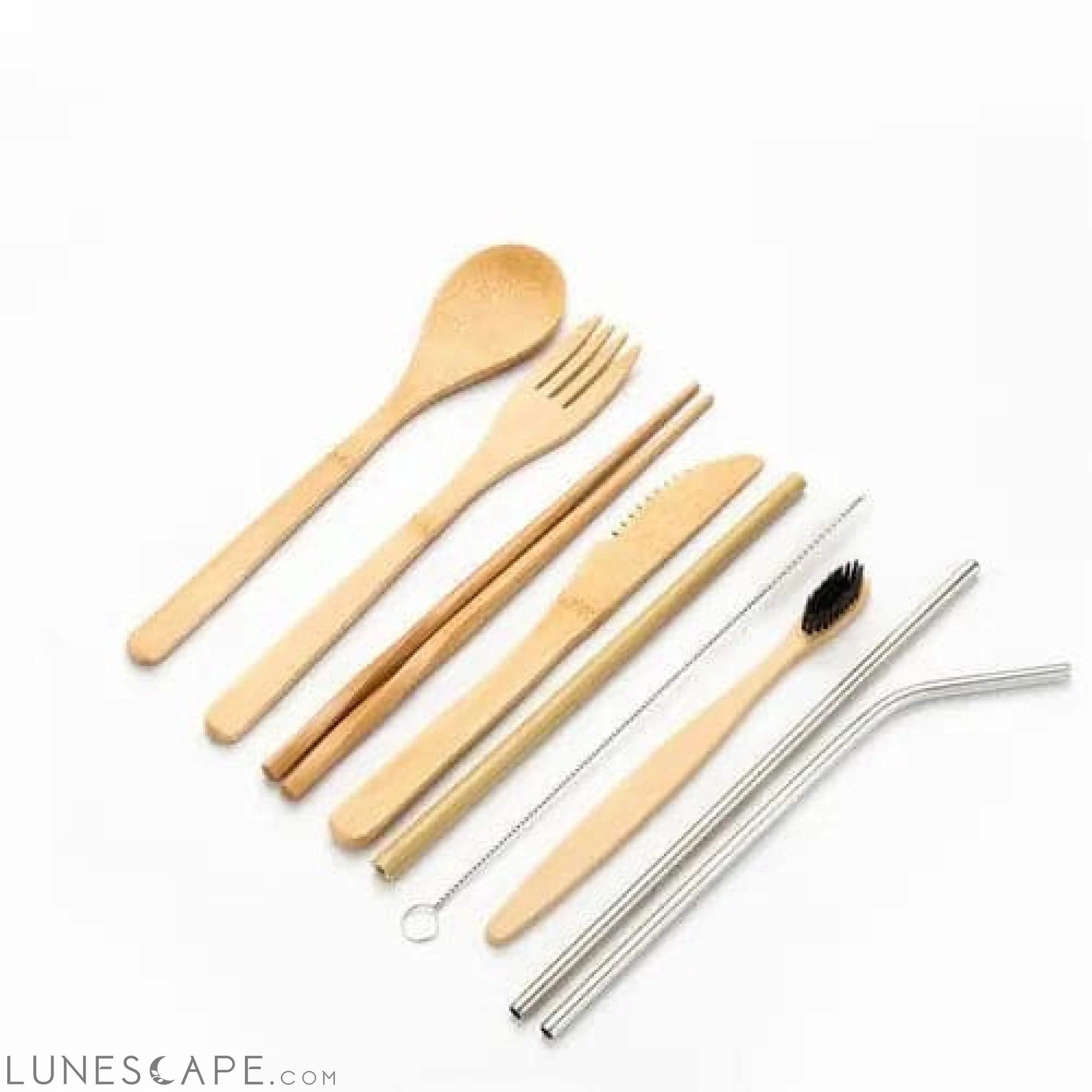 Travel-Friendly Bamboo Flatware Utensil Set LUNESCAPE