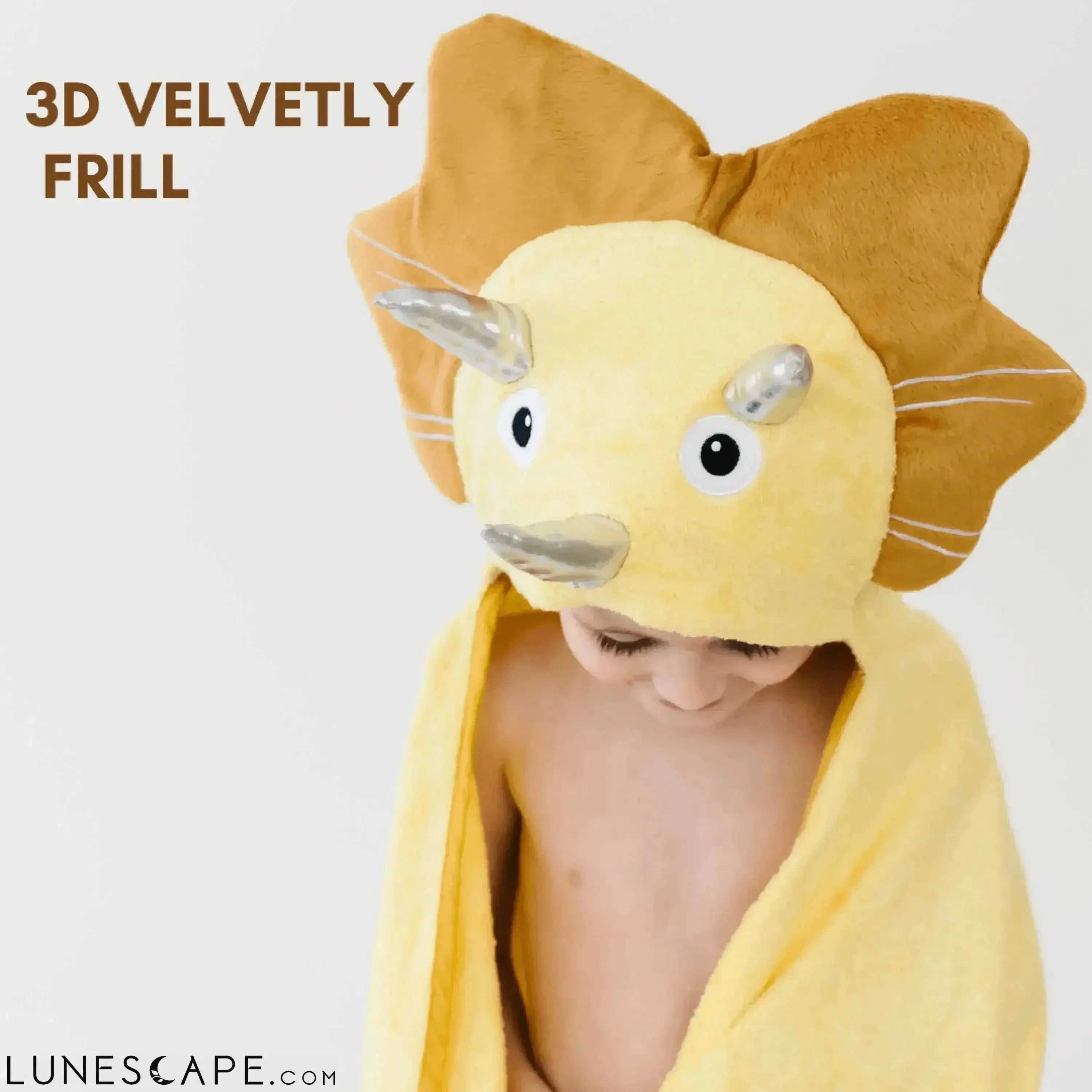 Triceratops Hooded Bamboo Towel LUNESCAPE