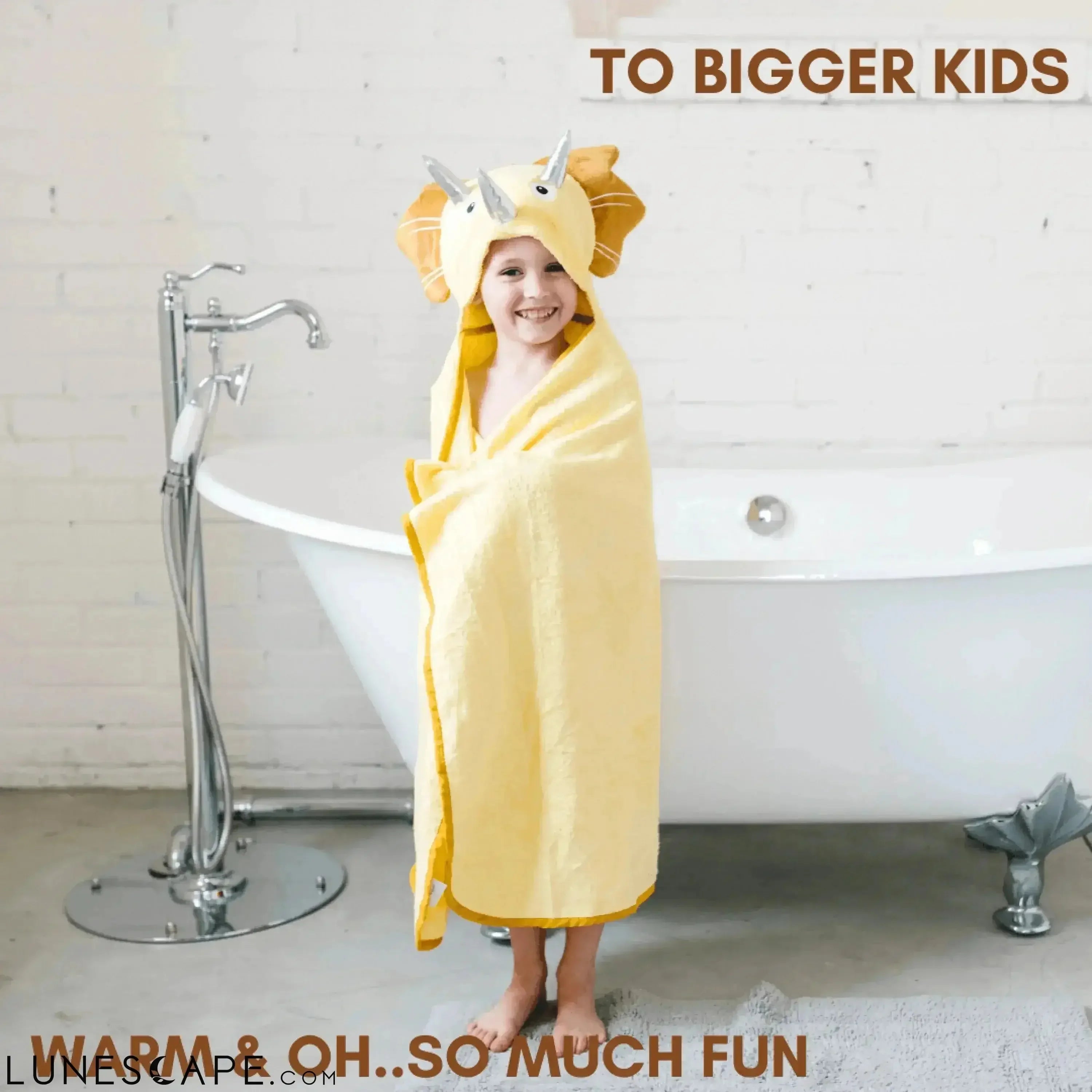 Triceratops Hooded Bamboo Towel LUNESCAPE