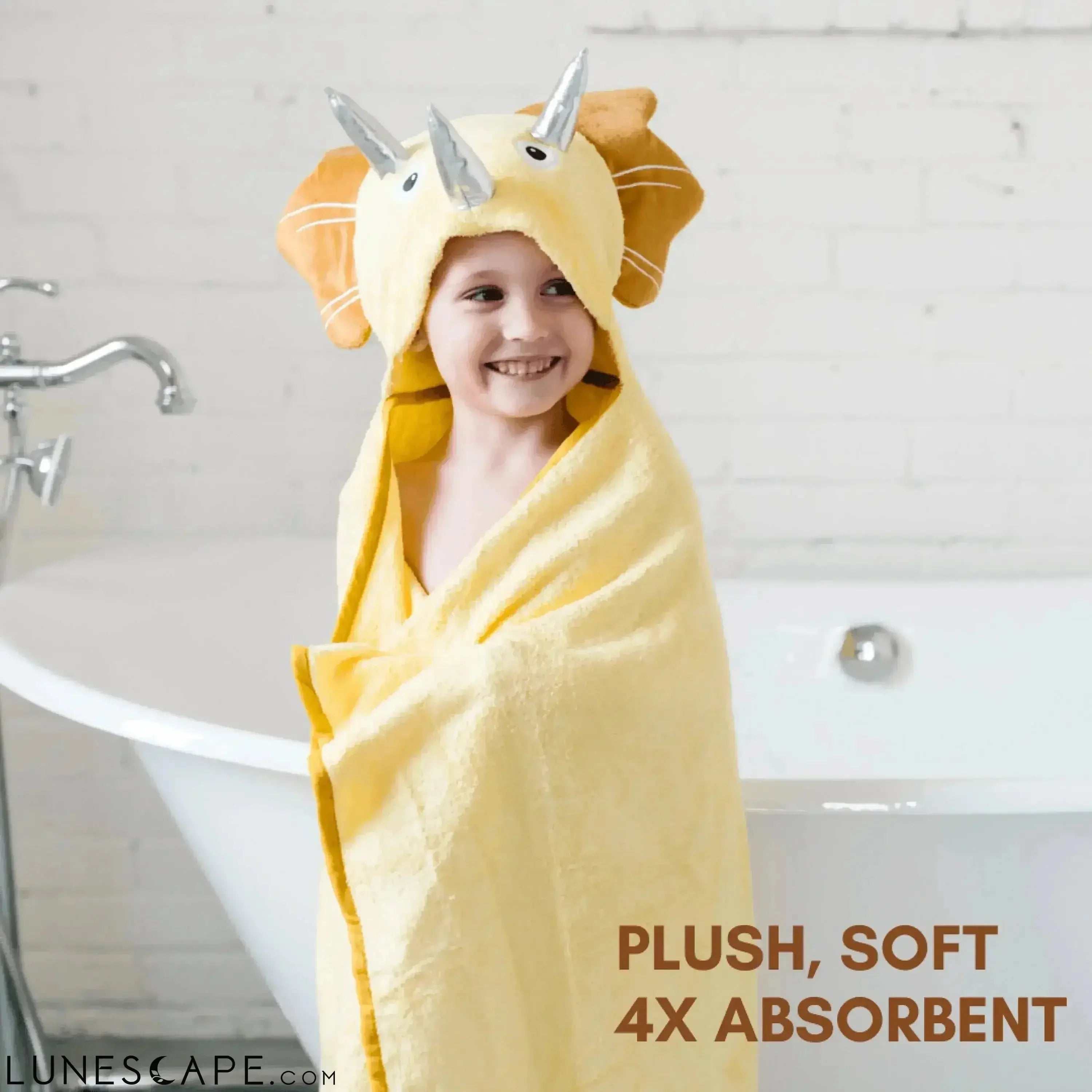 Triceratops Hooded Bamboo Towel LUNESCAPE