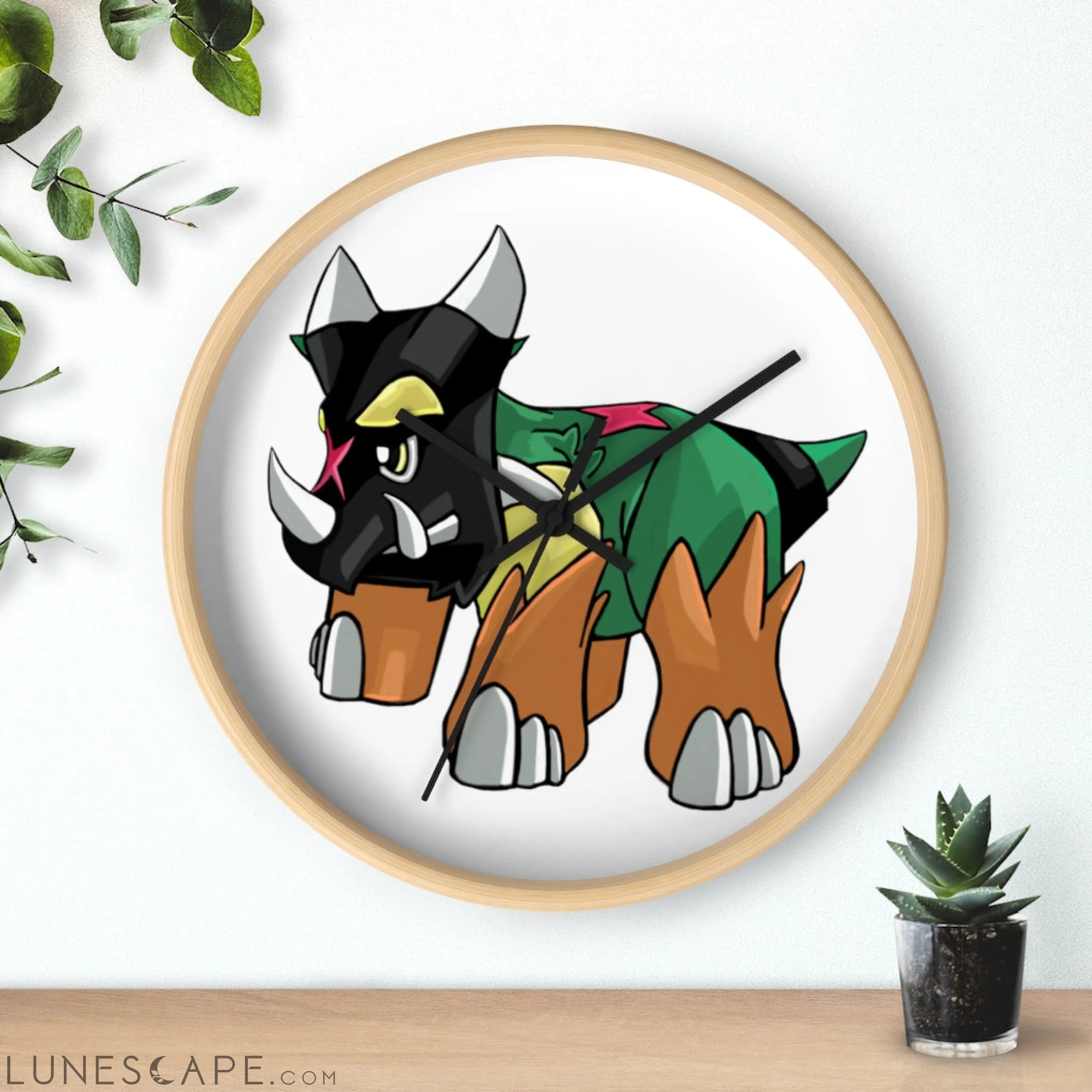 Turroxosaurus Wall clock LUNESCAPE