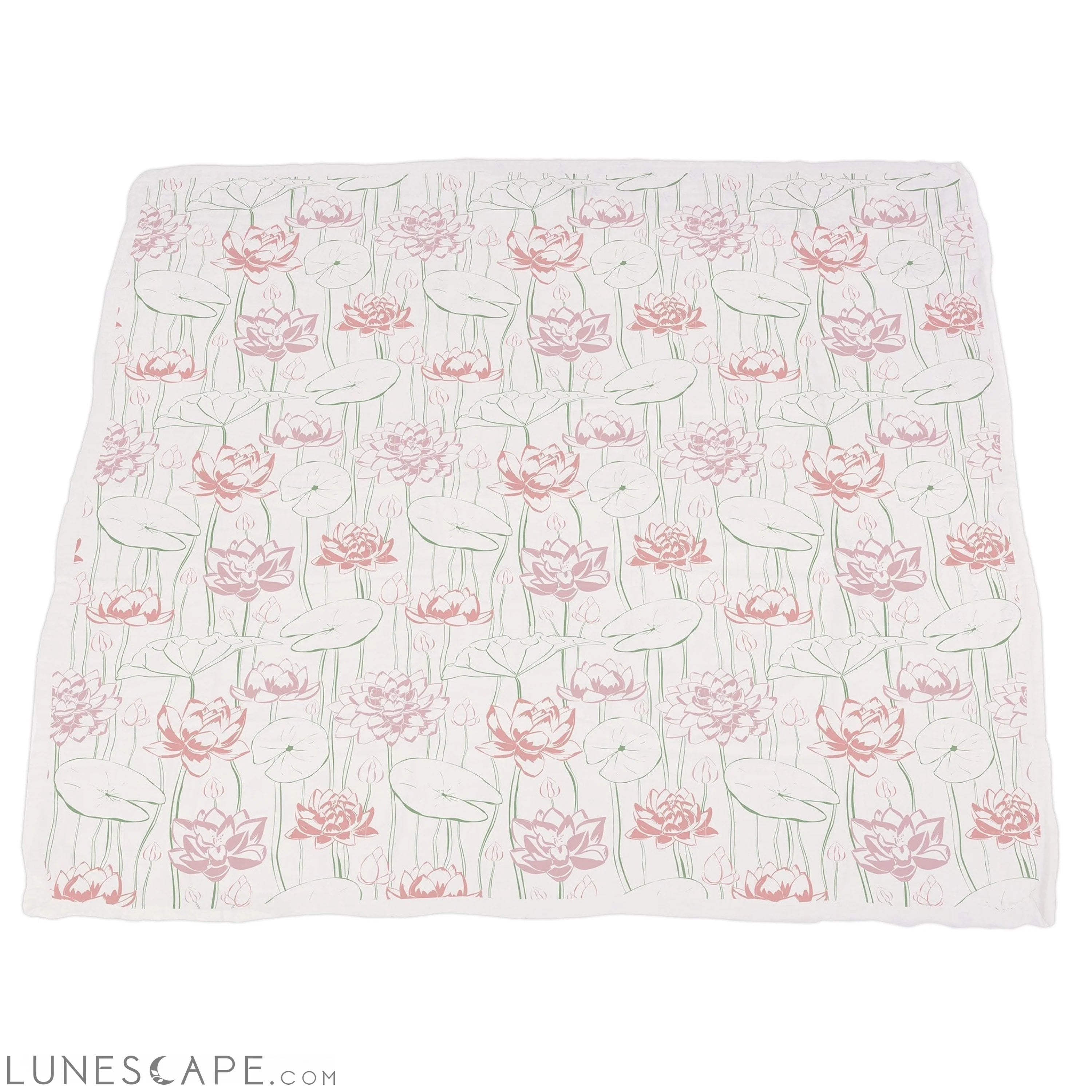 Turtles and Water Lily Bamboo Muslin Newcastle Blanket LUNESCAPE