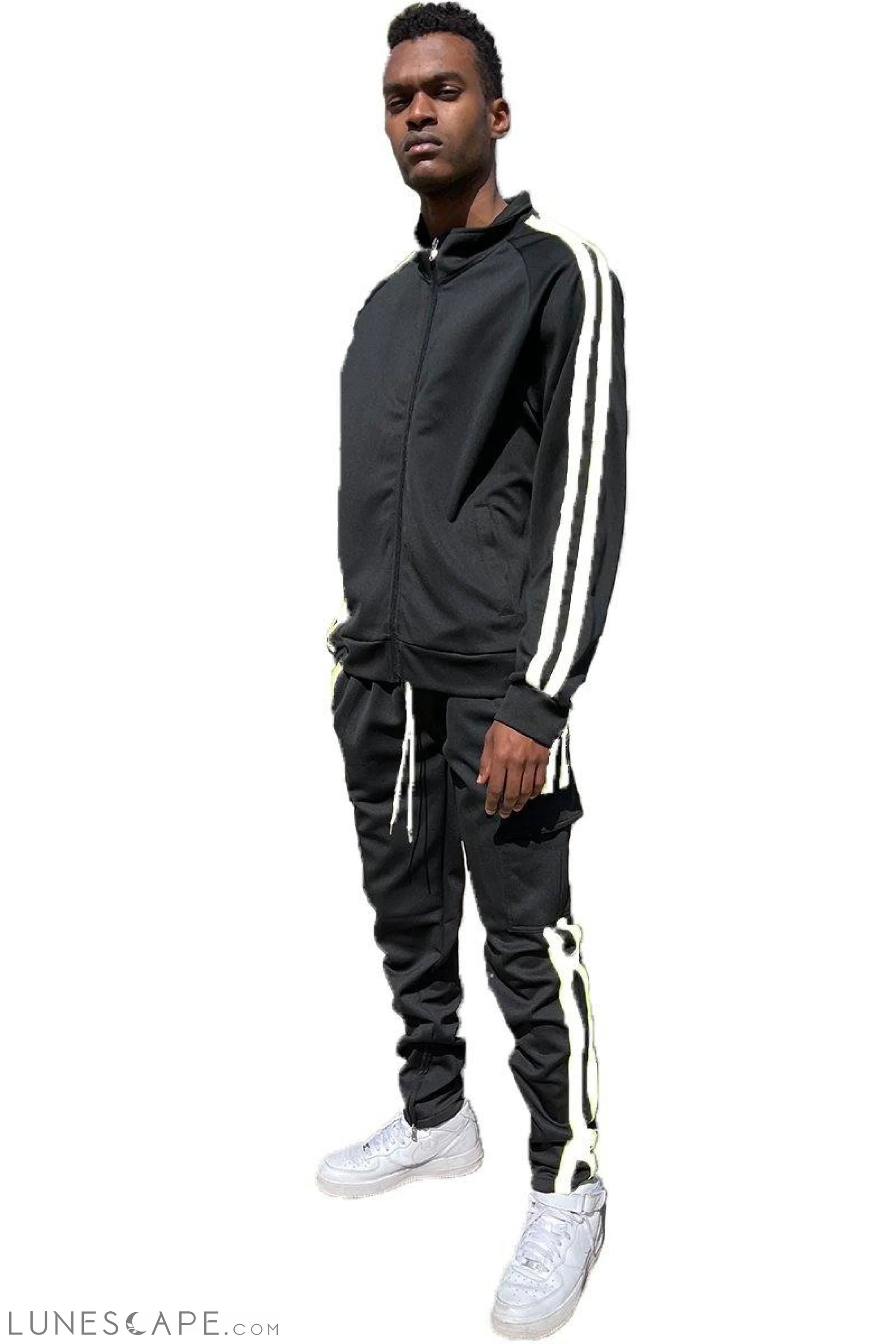 TWO STRIPE CARGO SET - WHITE STRIPE LUNESCAPE
