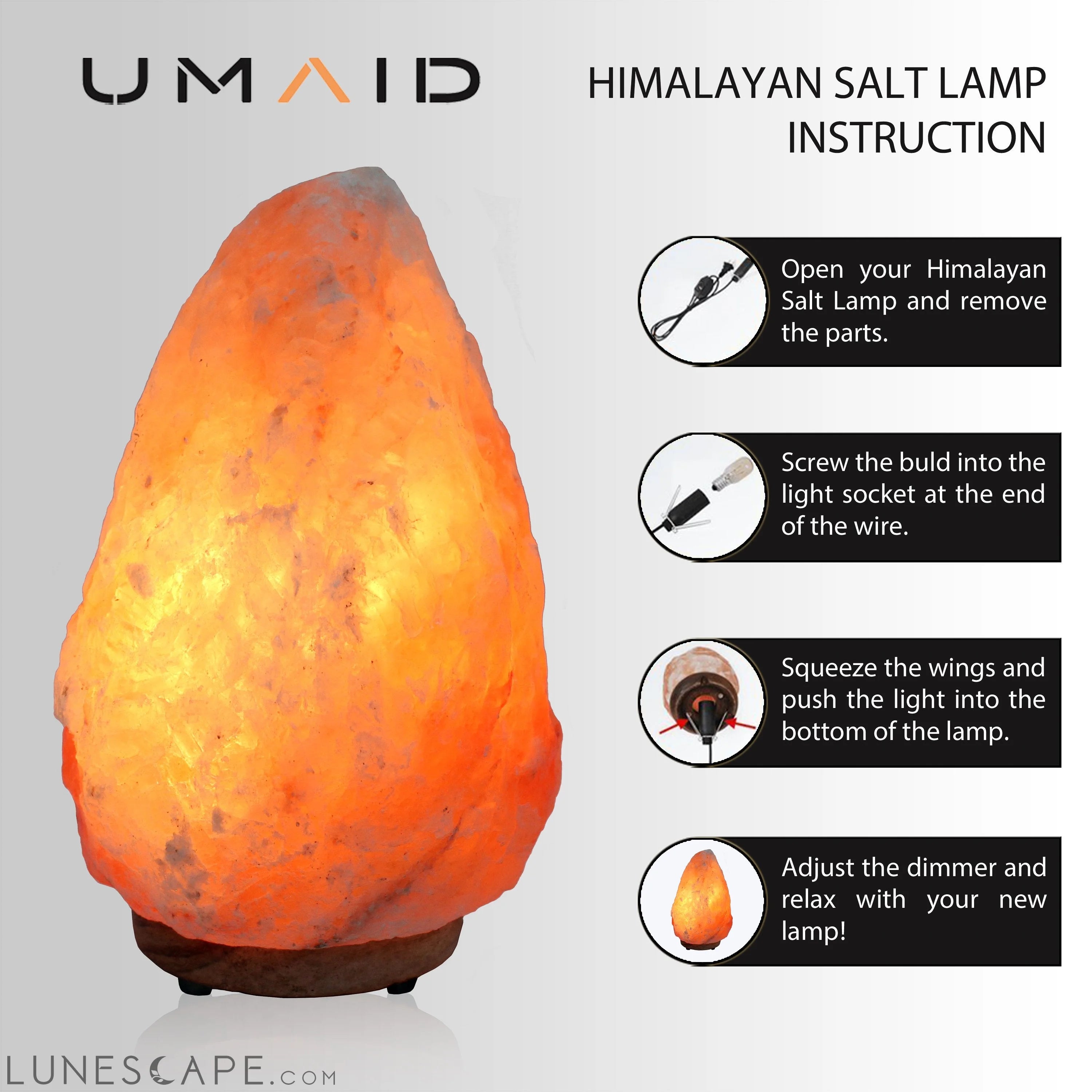 UMAID Himalayan Salt Lamp LUNESCAPE