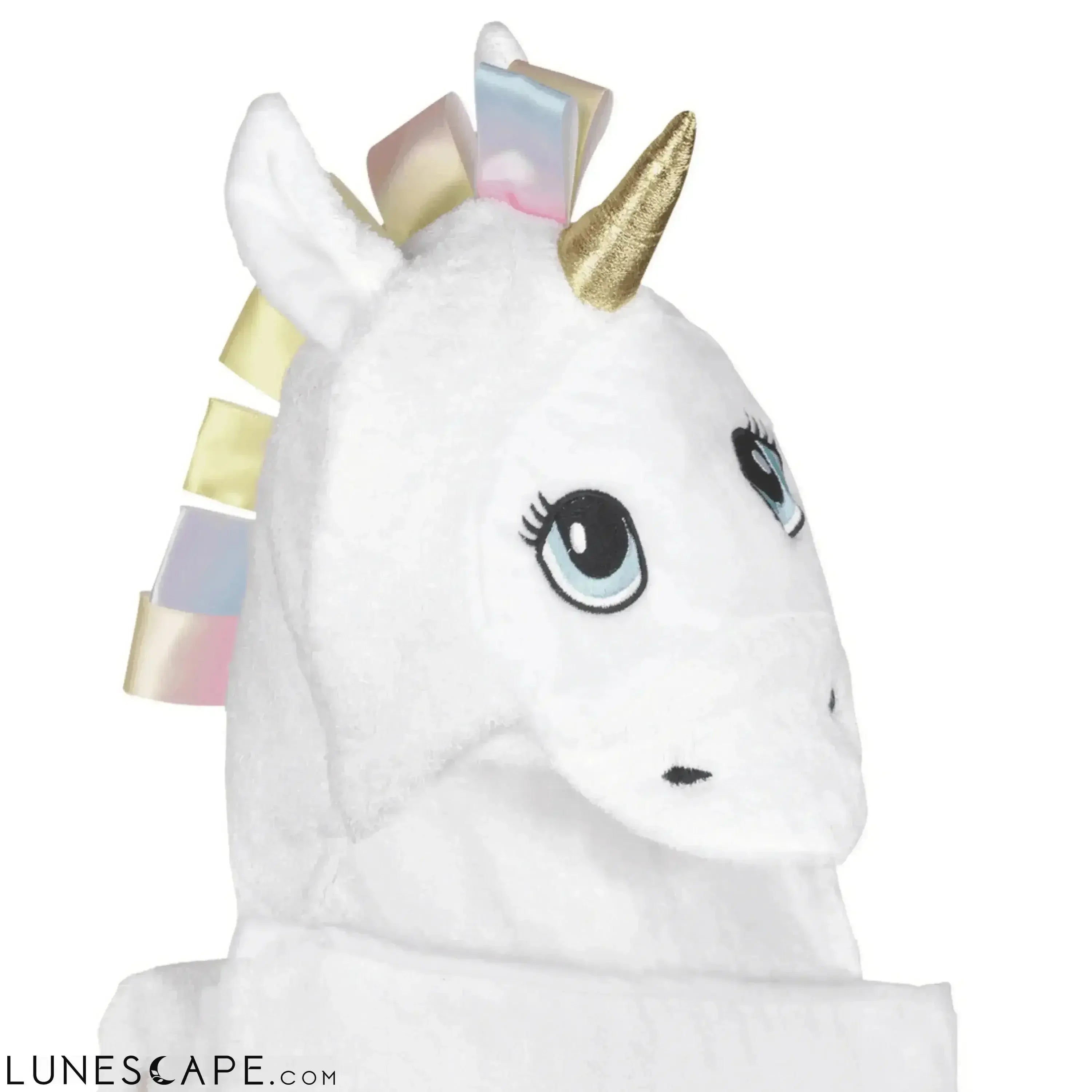 Unicorn Organic Bamboo Hooded Bath Towel - White LUNESCAPE
