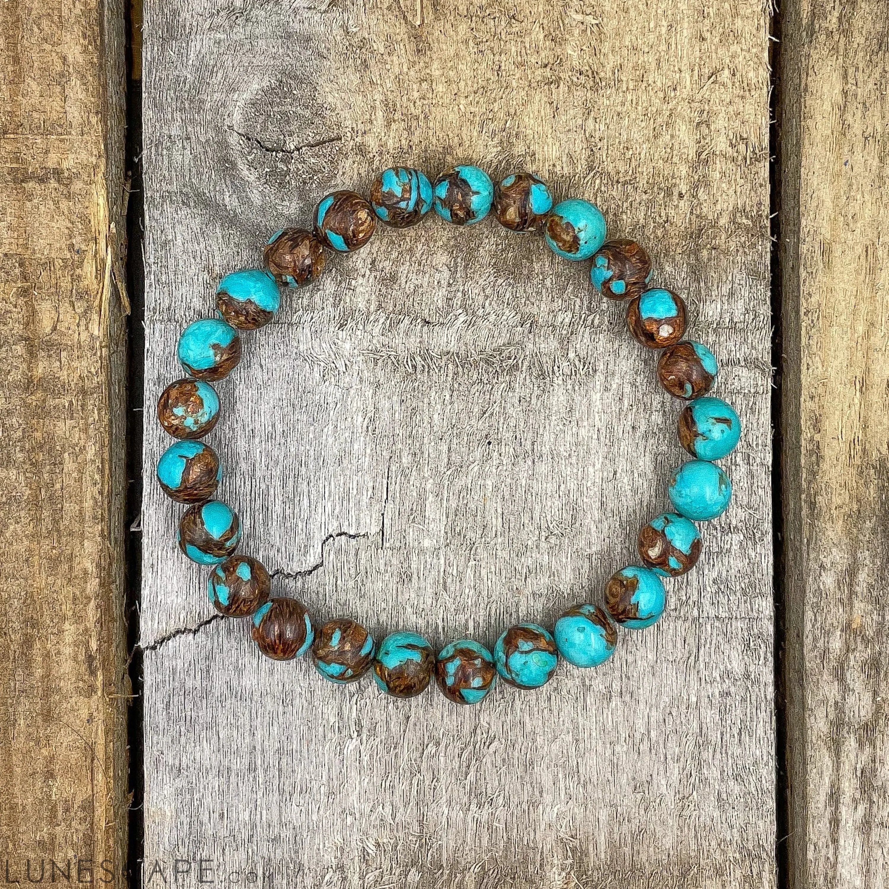 Union - Bronzite Turquoise Gemstone Beaded Bracelet LUNESCAPE
