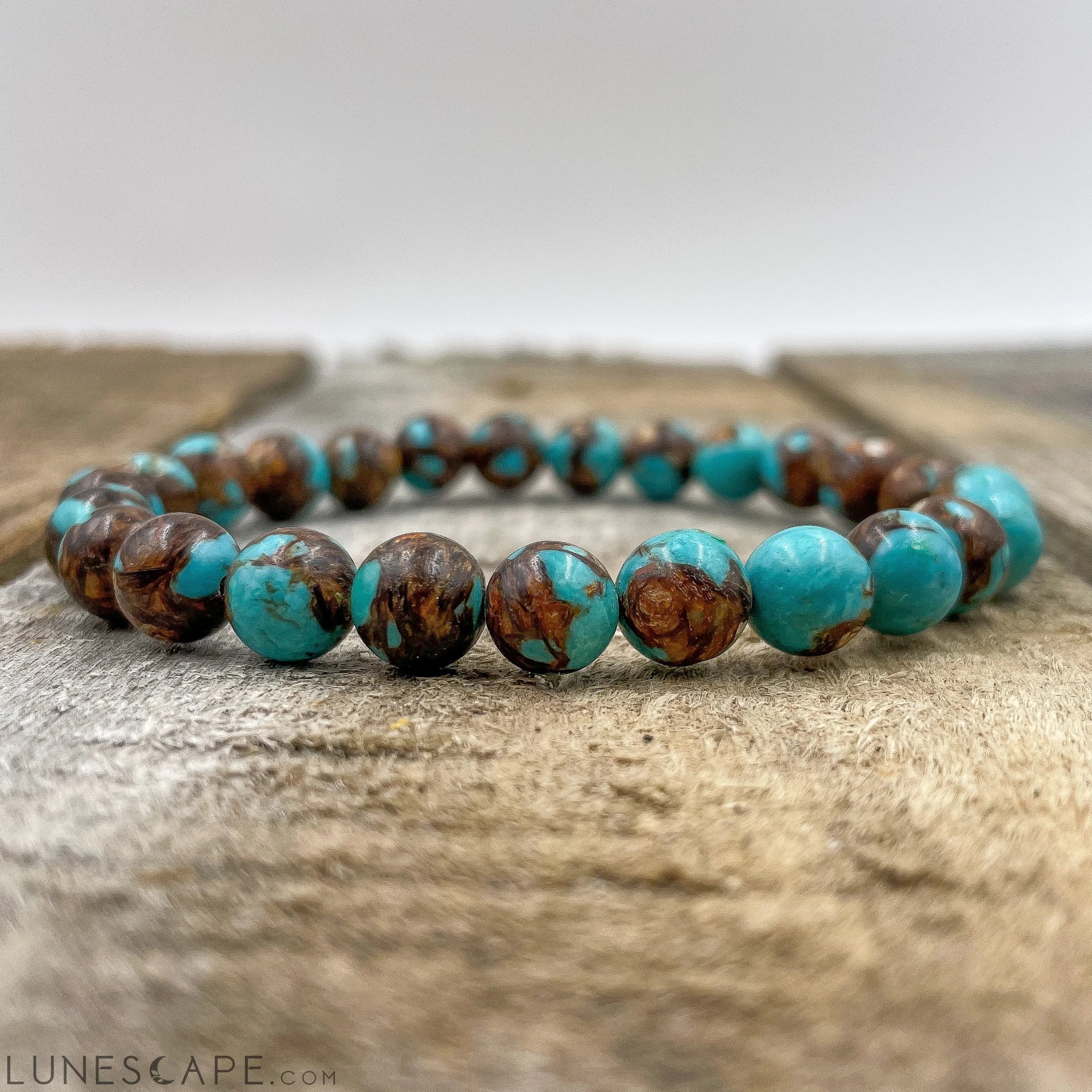 Union - Bronzite Turquoise Gemstone Beaded Bracelet LUNESCAPE