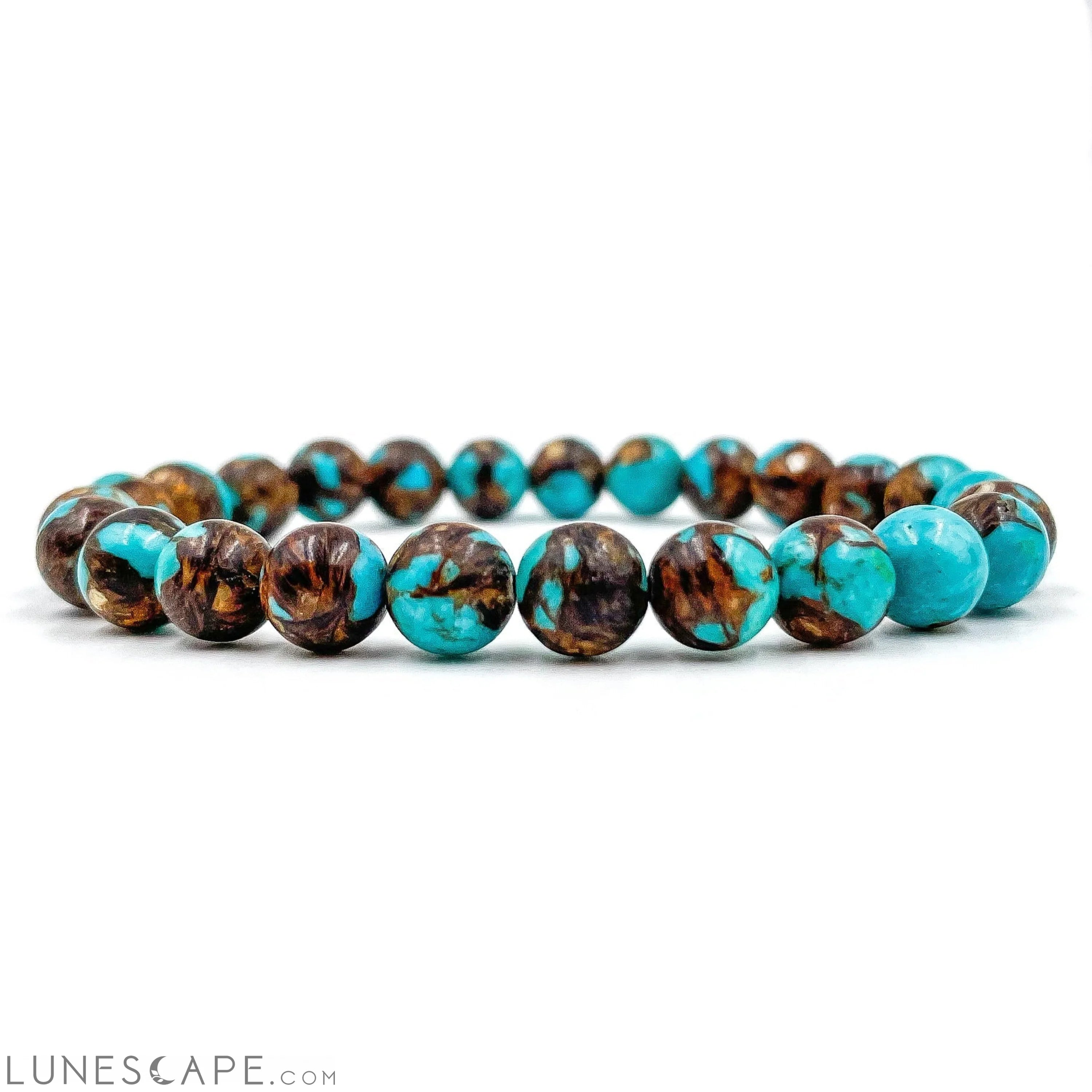 Union - Bronzite Turquoise Gemstone Beaded Bracelet LUNESCAPE