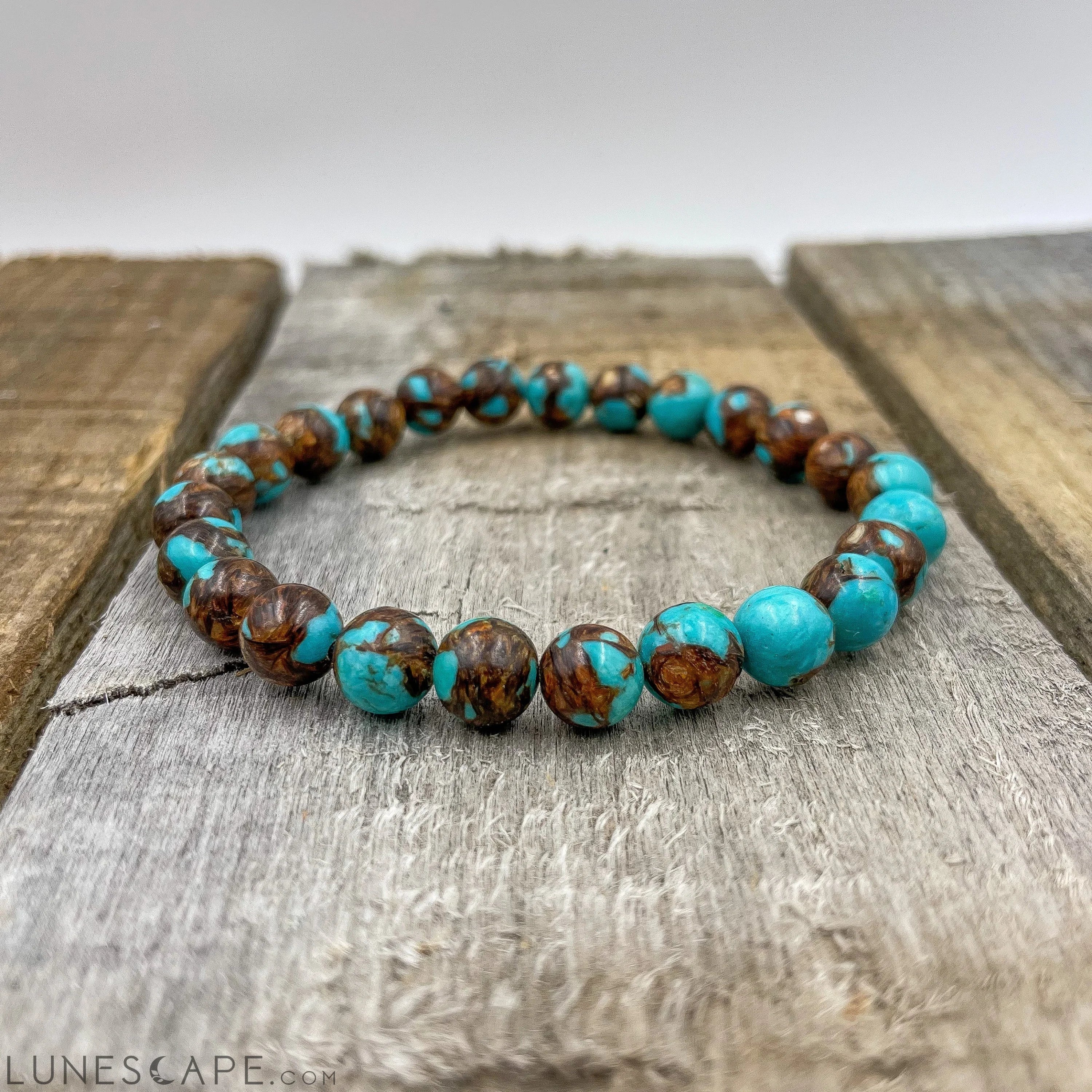 Union - Bronzite Turquoise Gemstone Beaded Bracelet LUNESCAPE