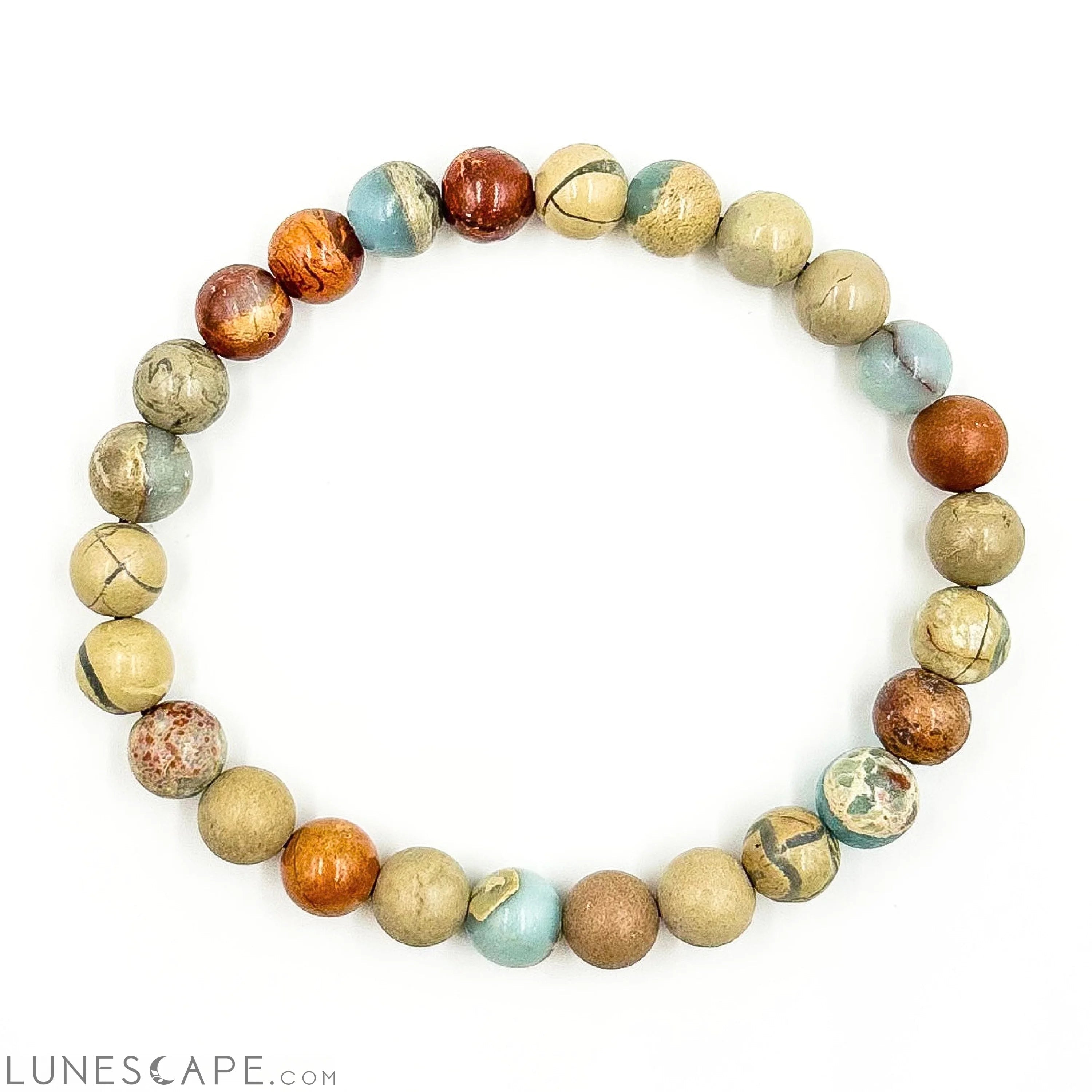 Union - Snakeskin Jasper Gemstone Beaded Bracelet LUNESCAPE