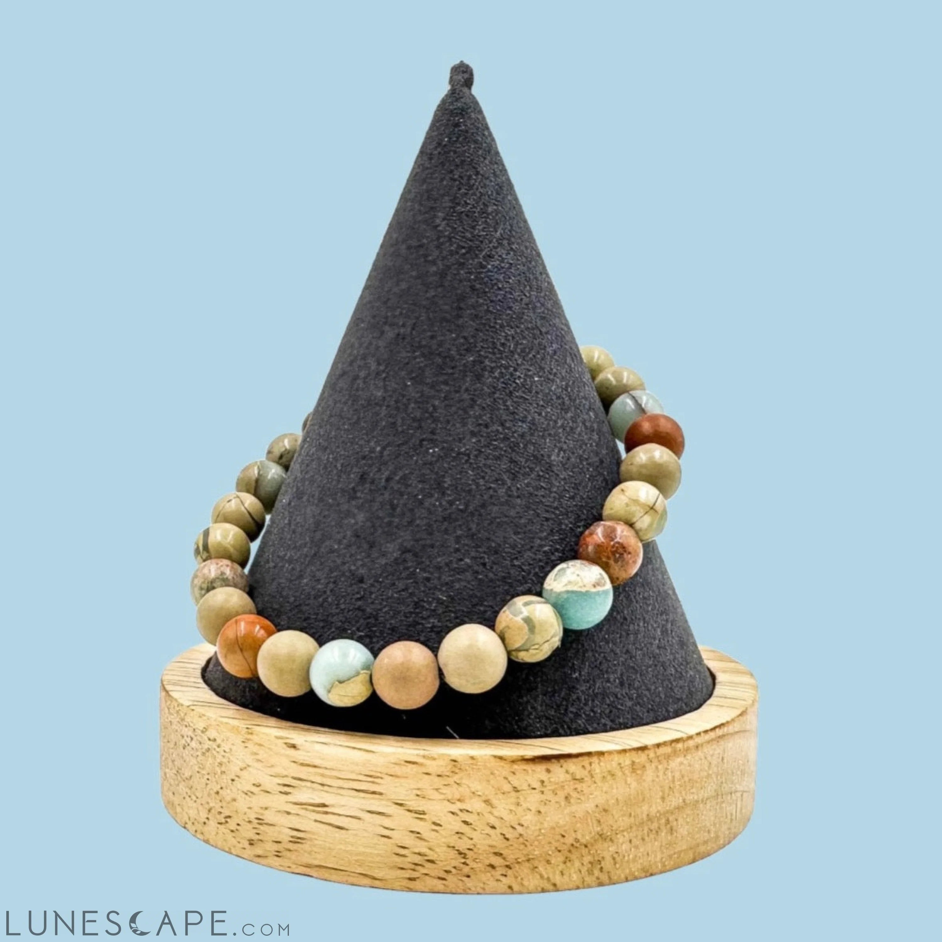 Union - Snakeskin Jasper Gemstone Beaded Bracelet LUNESCAPE