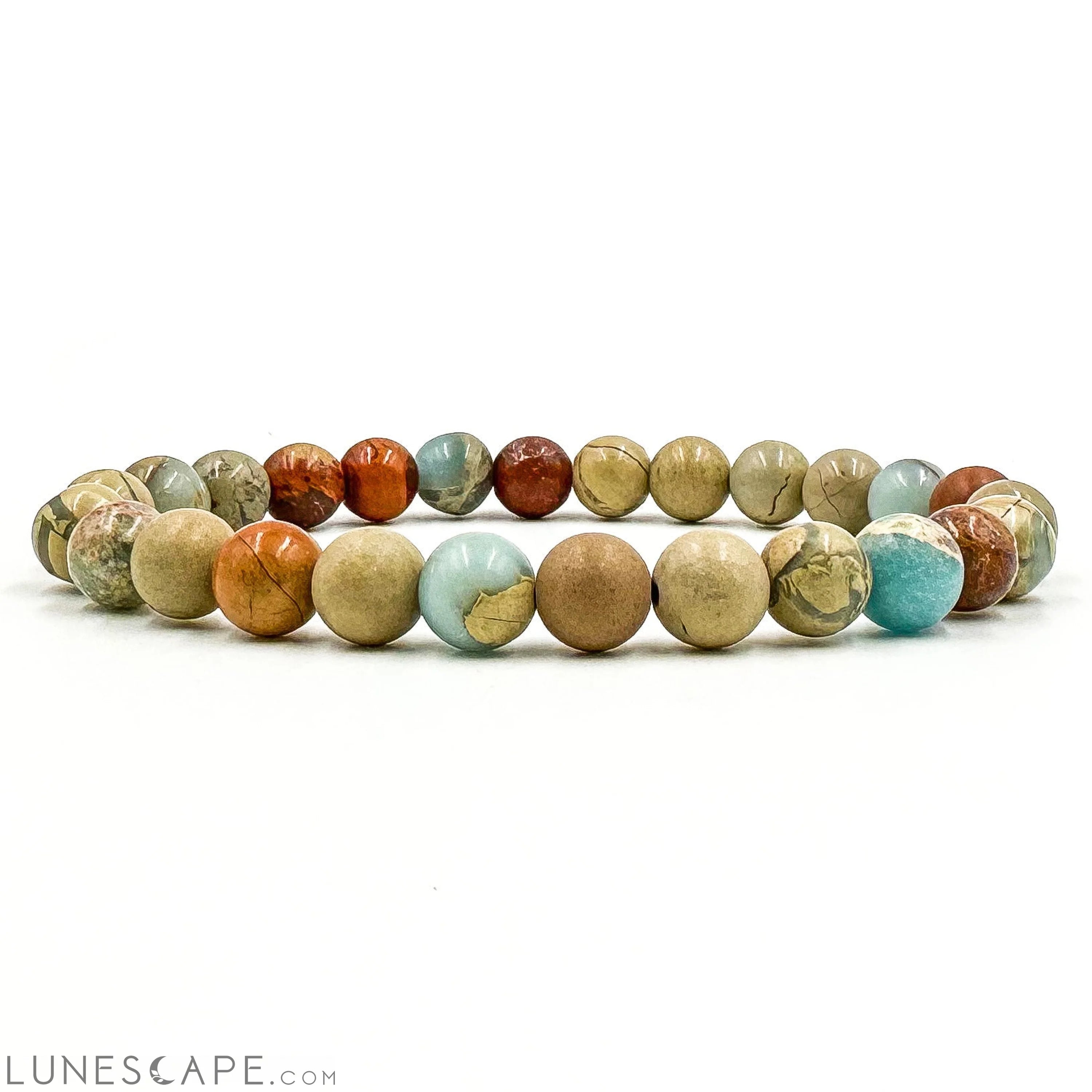 Union - Snakeskin Jasper Gemstone Beaded Bracelet LUNESCAPE