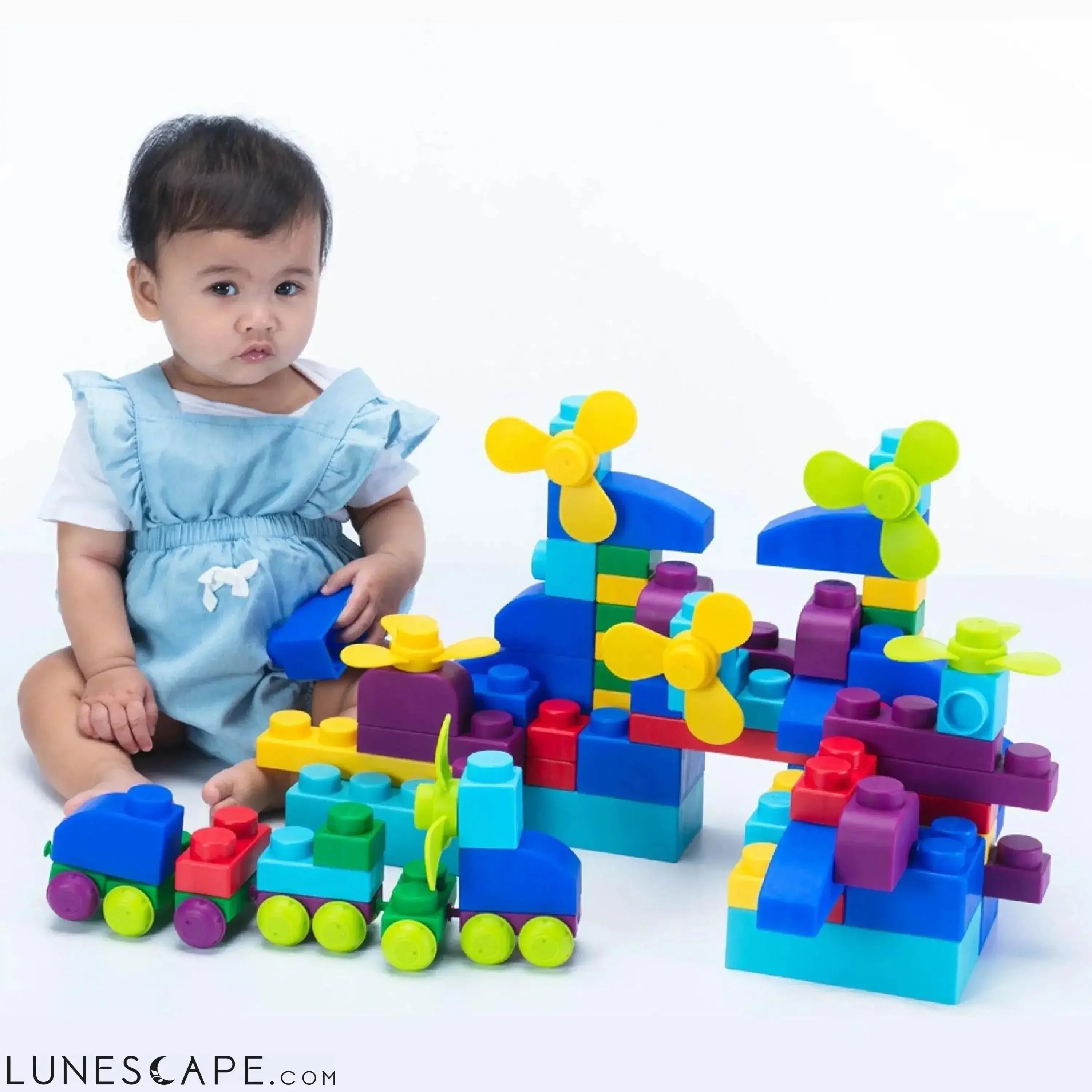 UNiPLAY Soft Building Blocks - 80 Pcs Bright LUNESCAPE