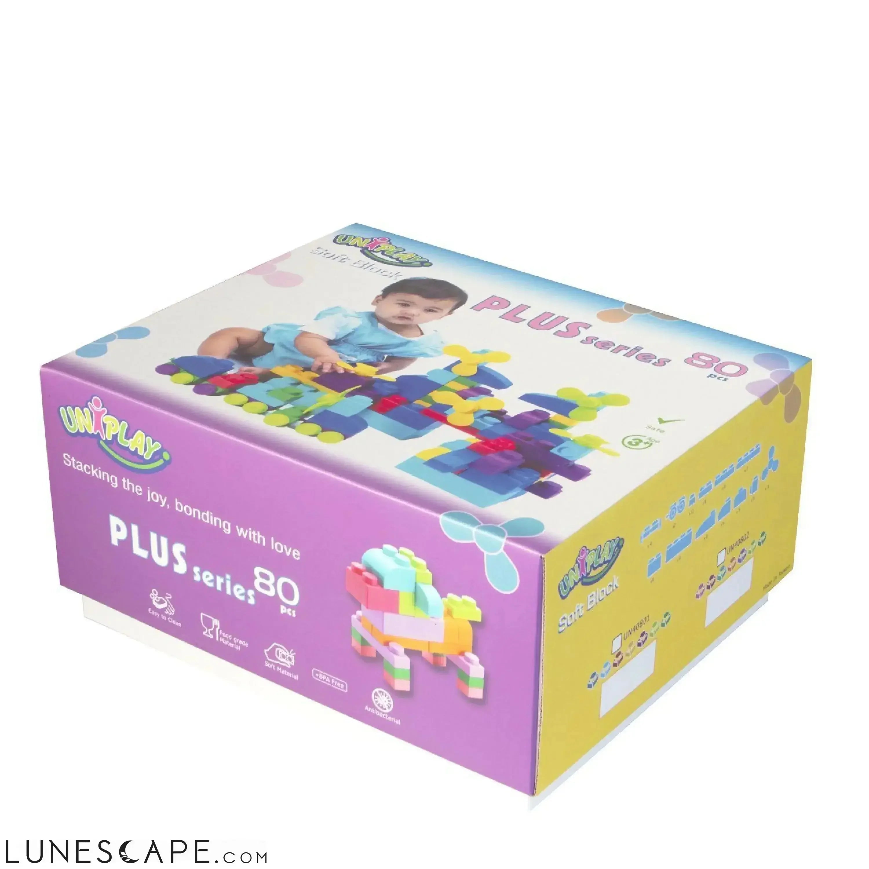 UNiPLAY Soft Building Blocks - 80 Pcs Bright LUNESCAPE